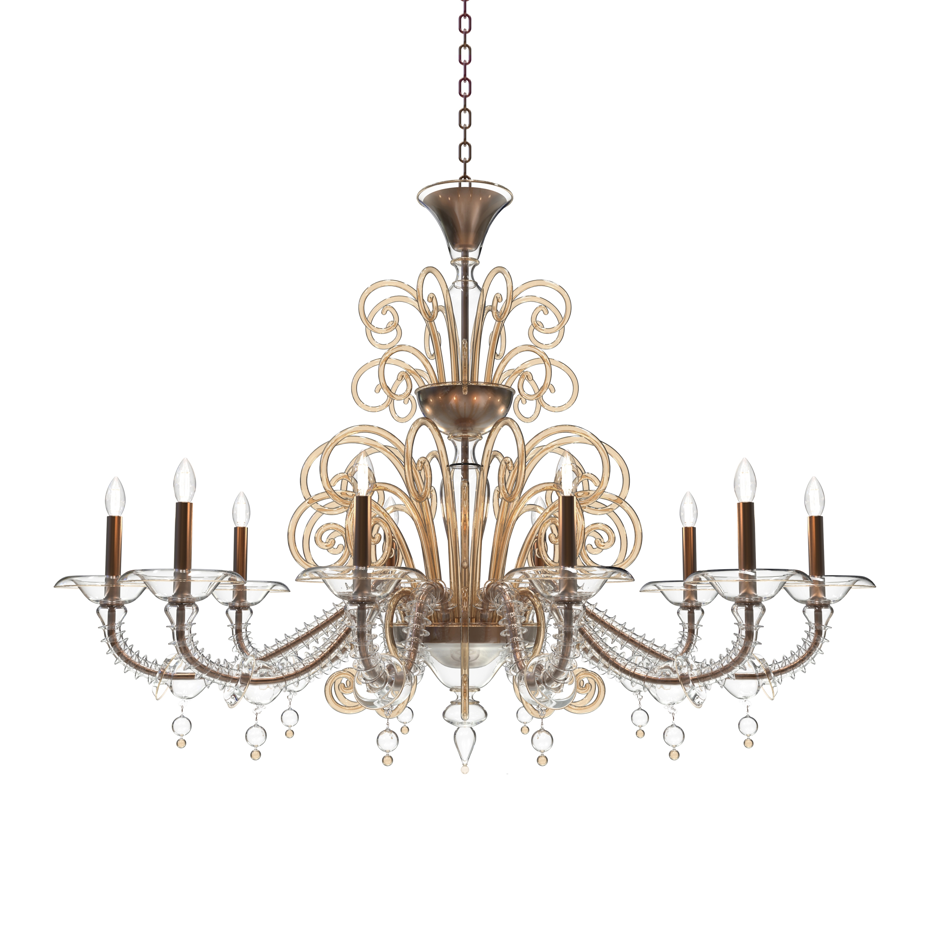 LOREDAN Lustre ovale en verre de Murano