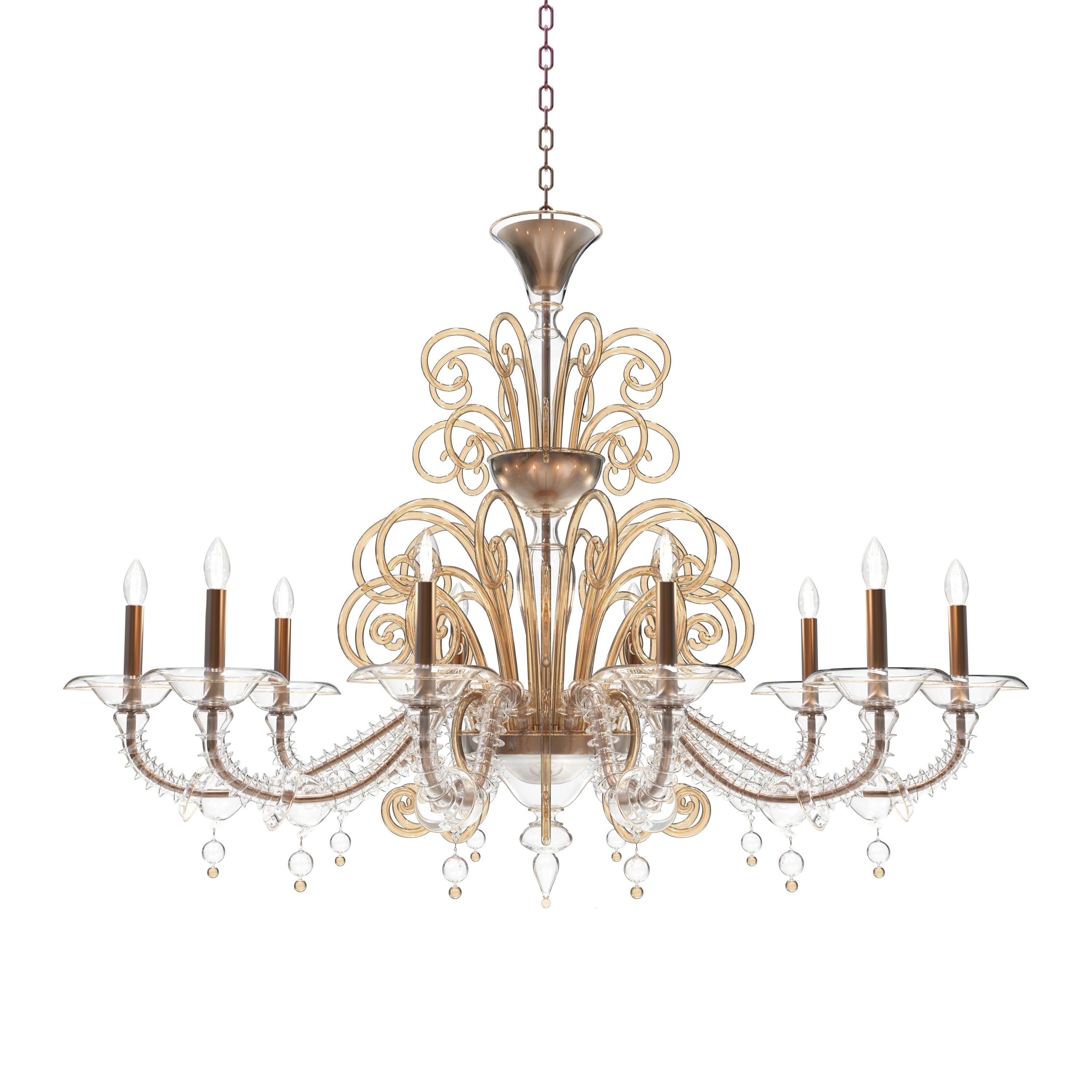 LOREDAN Lustre ovale en verre de Murano