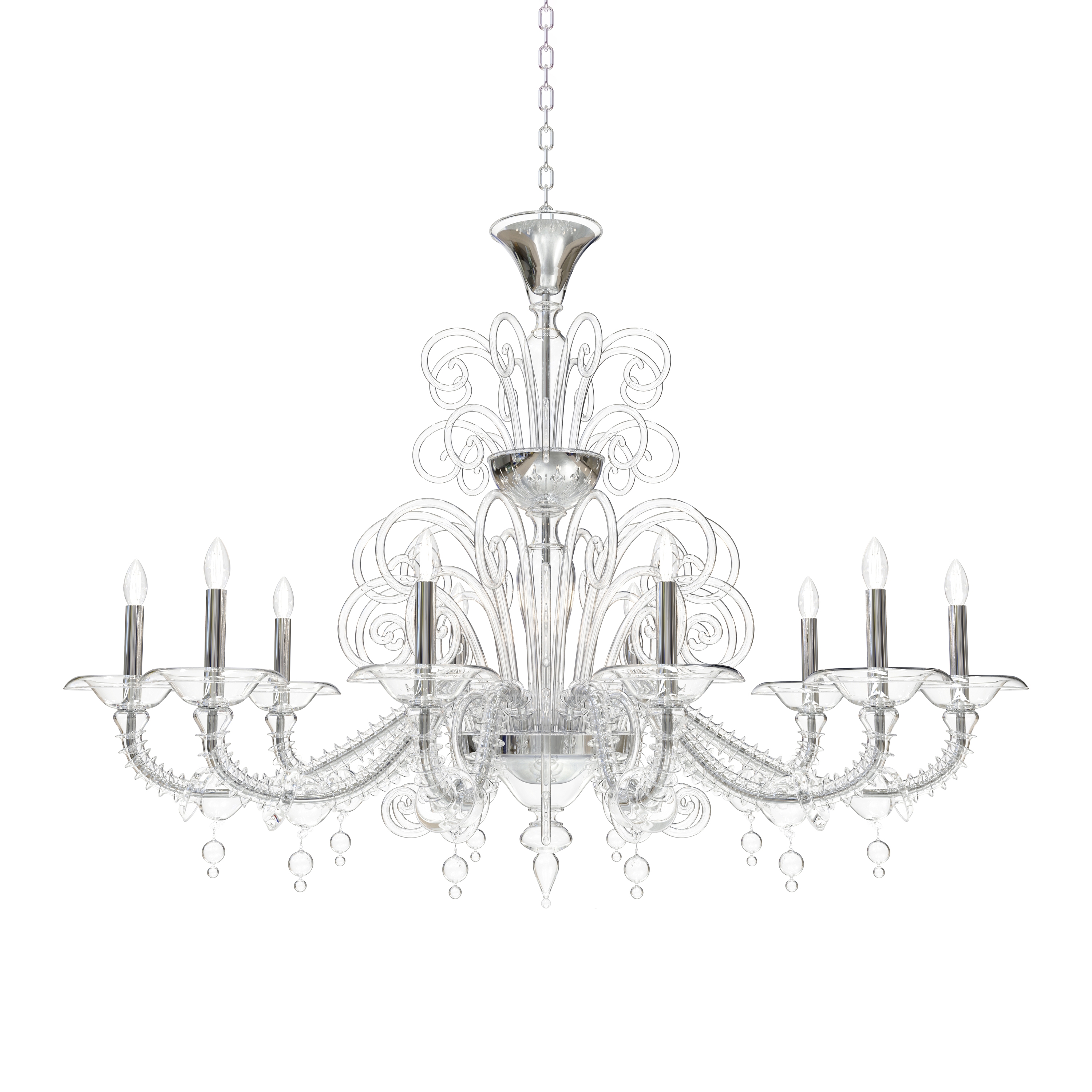 Display product LOREDAN Murano Glass Oval Chandelier from manufacturer Piumati