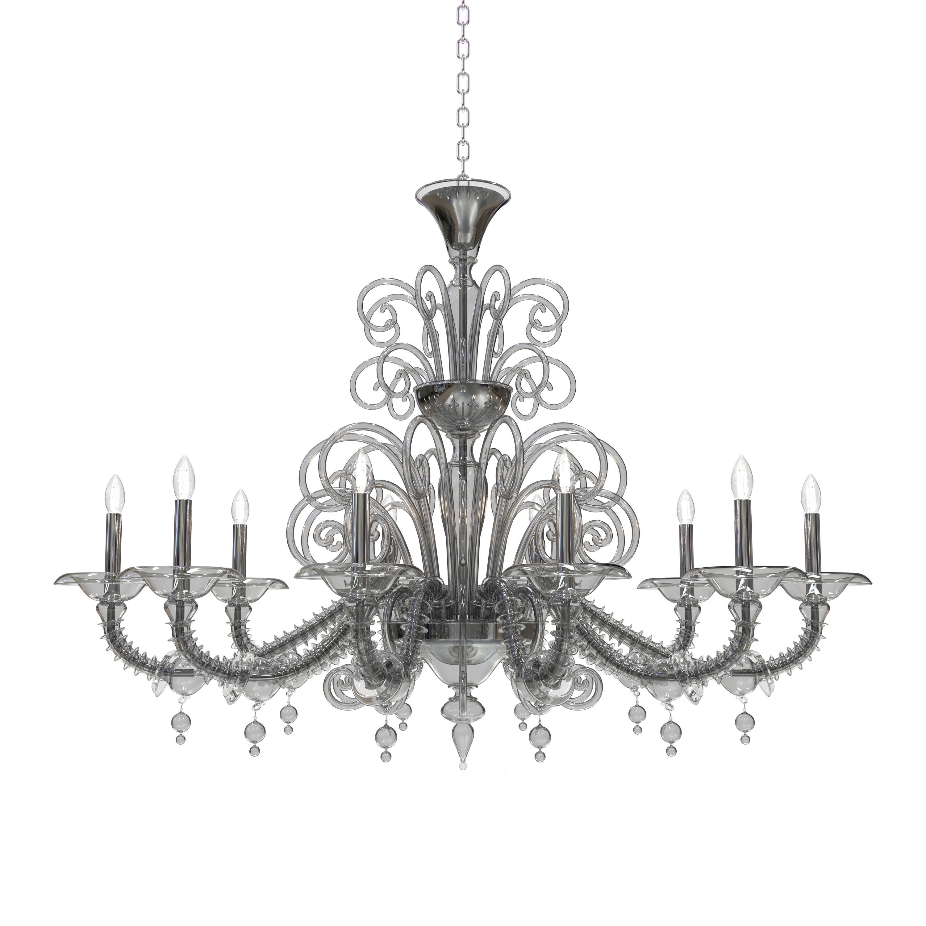 Display product LOREDAN Murano Glass Oval Chandelier from manufacturer Piumati