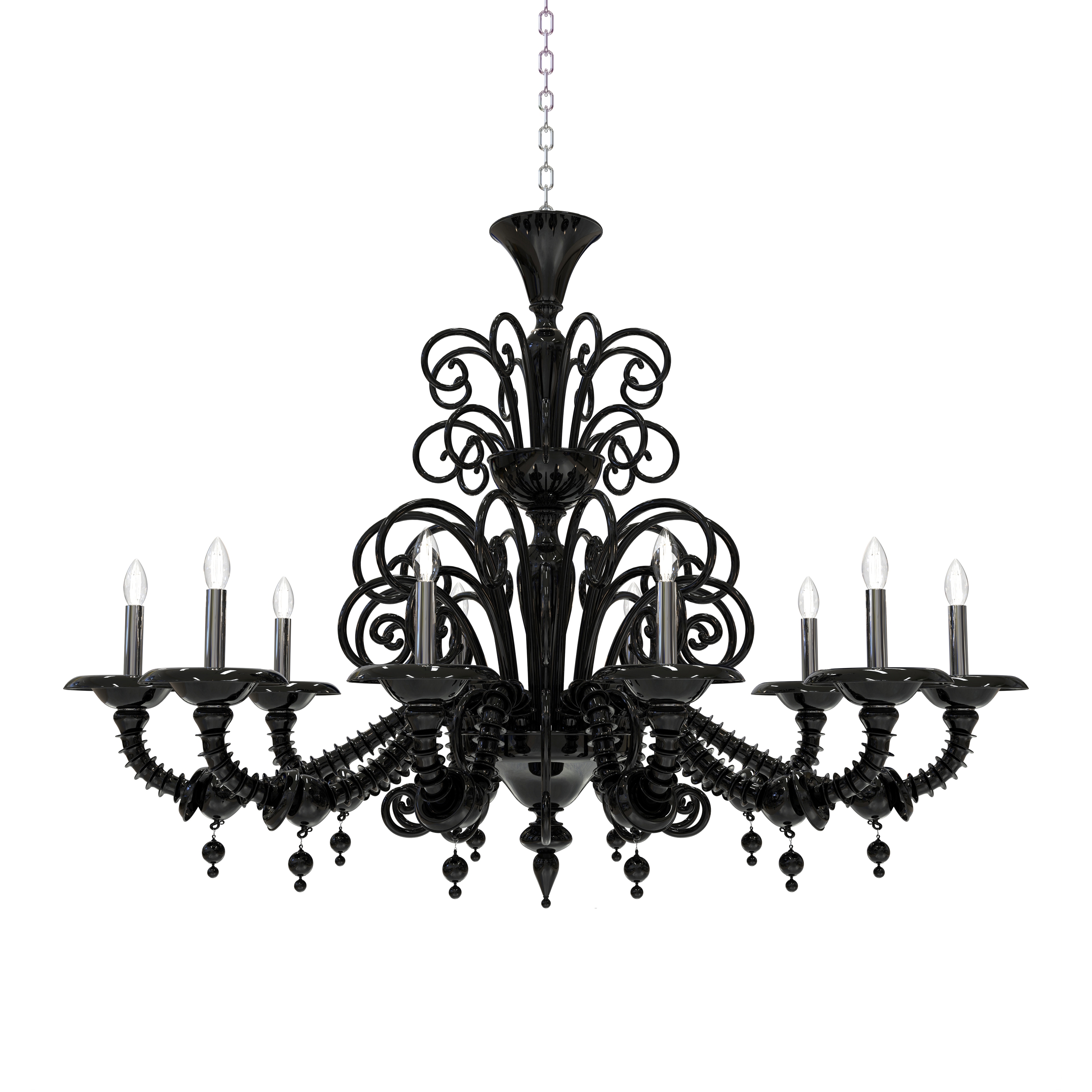 Display product LOREDAN Murano Glass Oval Chandelier from manufacturer Piumati