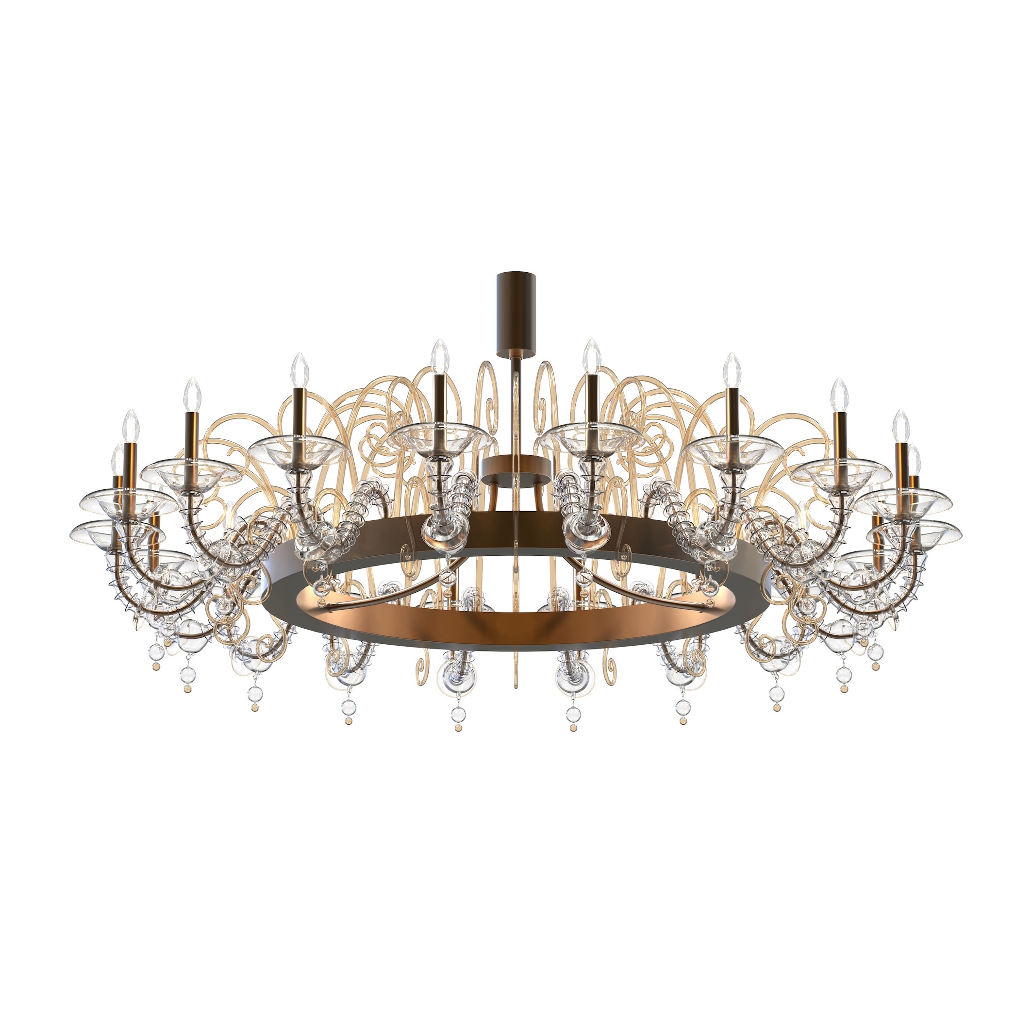 LOREDAN Murano Glass Round Chandelier