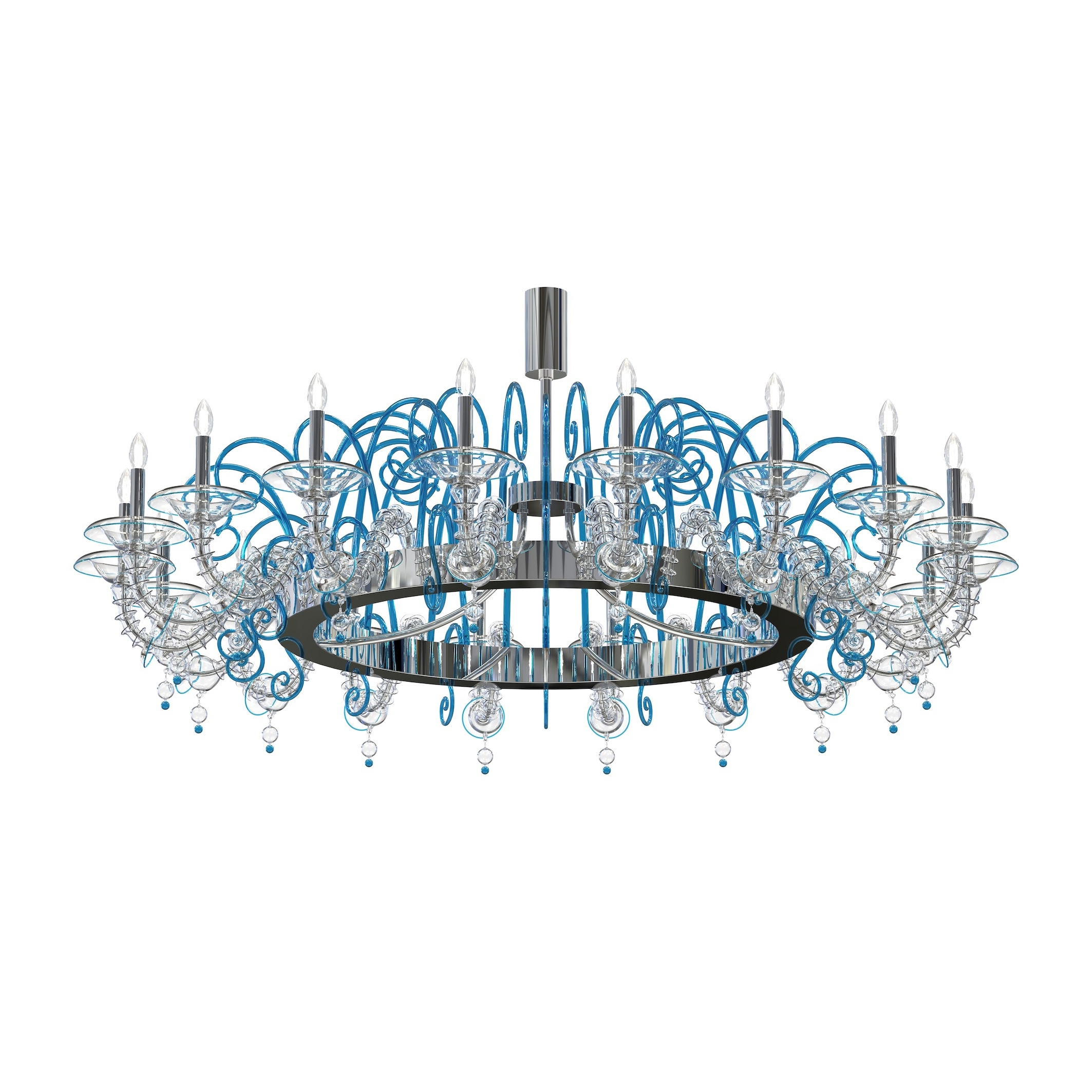 LOREDAN Murano Glass Round Chandelier