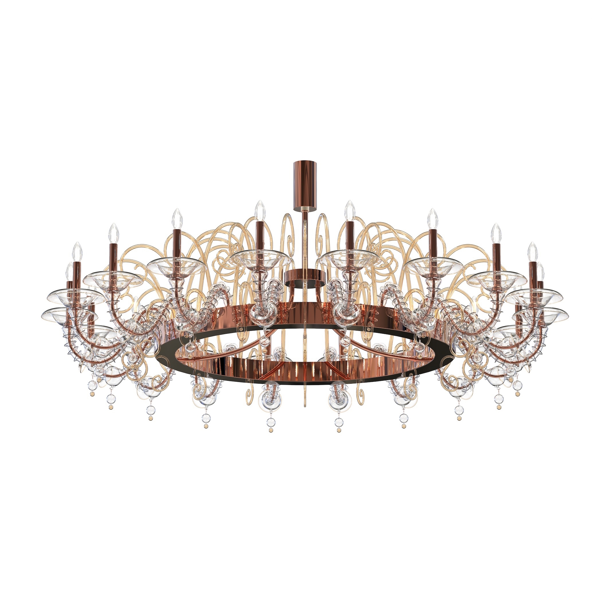 LOREDAN Lustre rond en verre de Murano