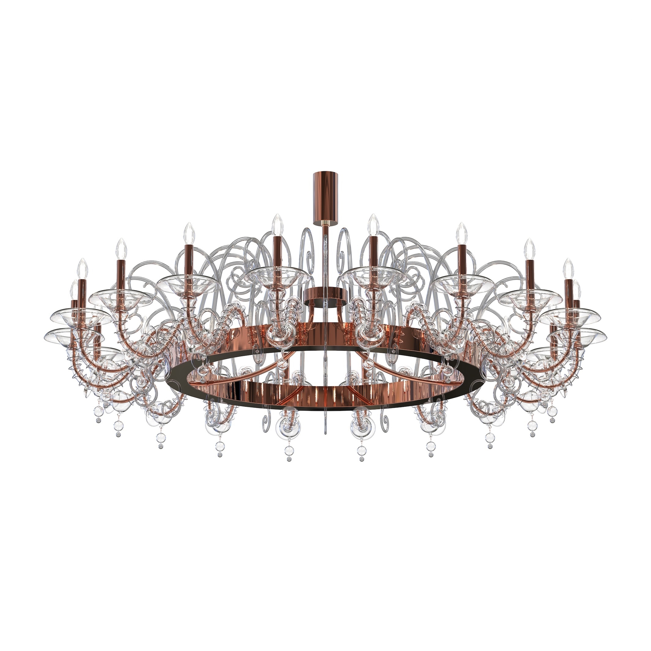 Vertoon produk LOREDAN Murano Glass Round Chandelier van vervaardiger Piumati