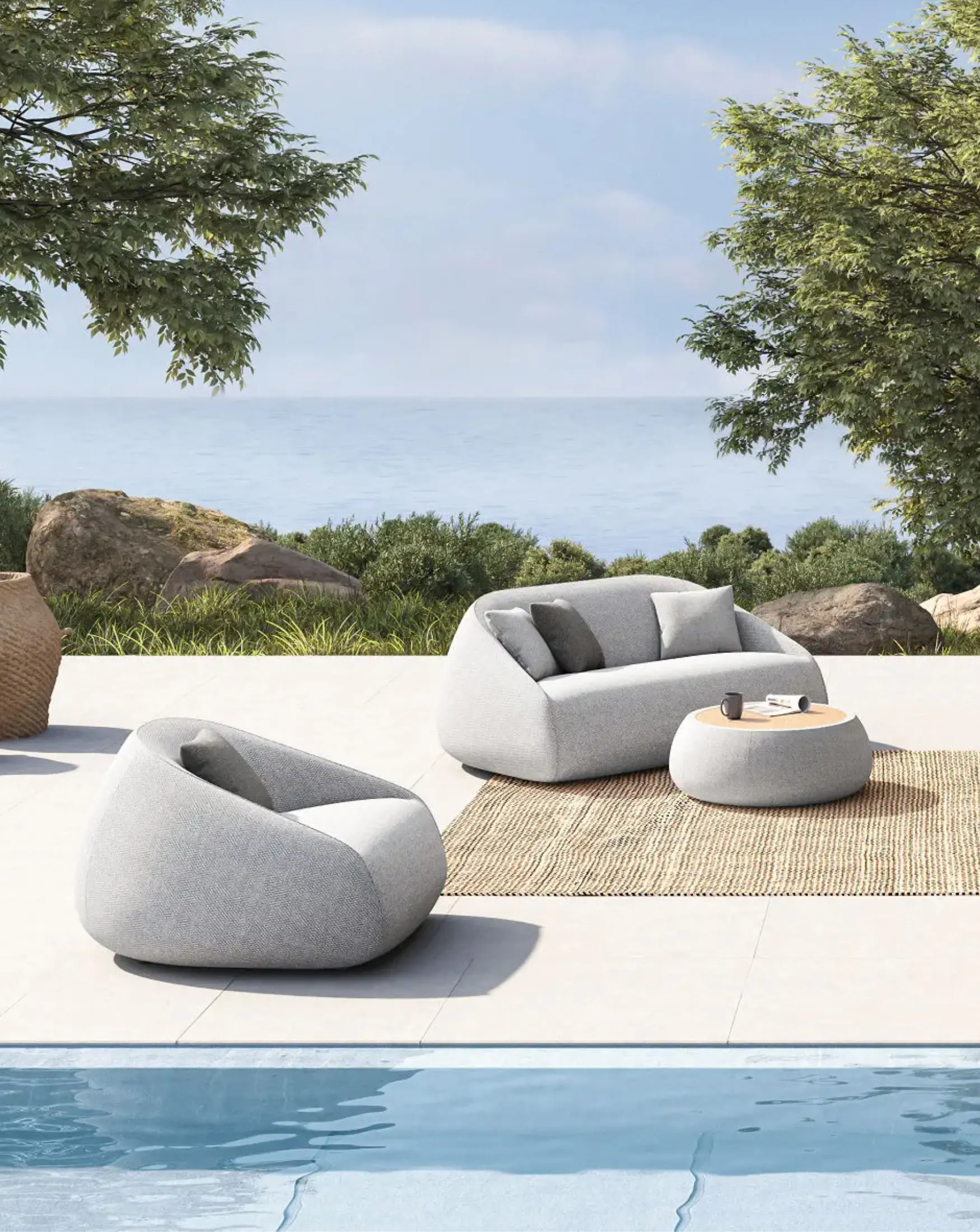 Design Pergola - Sunday Large Ottoman D100xH32cm