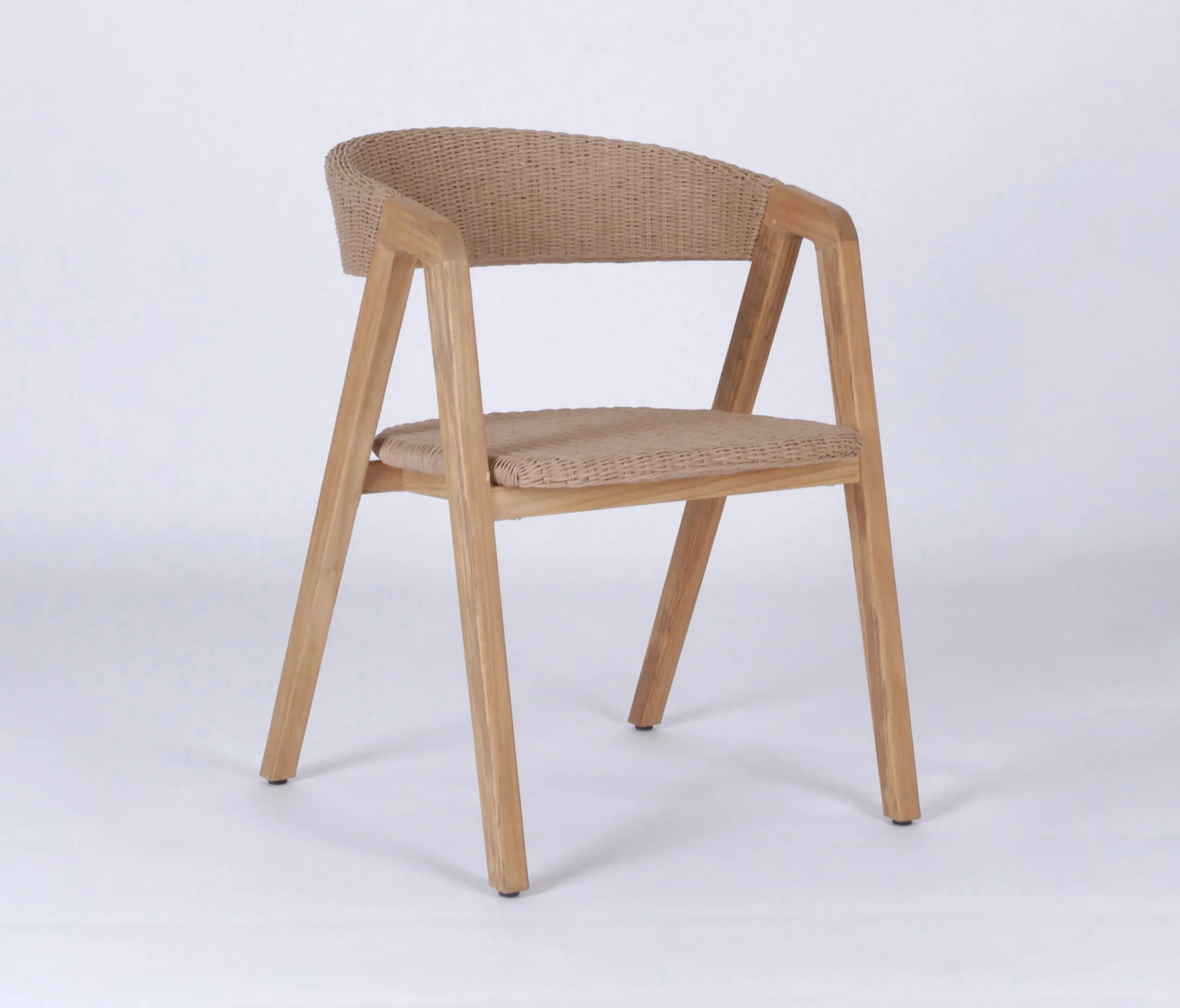 Design Pergola - Clip Wood Dining Armchair, Beige Rope