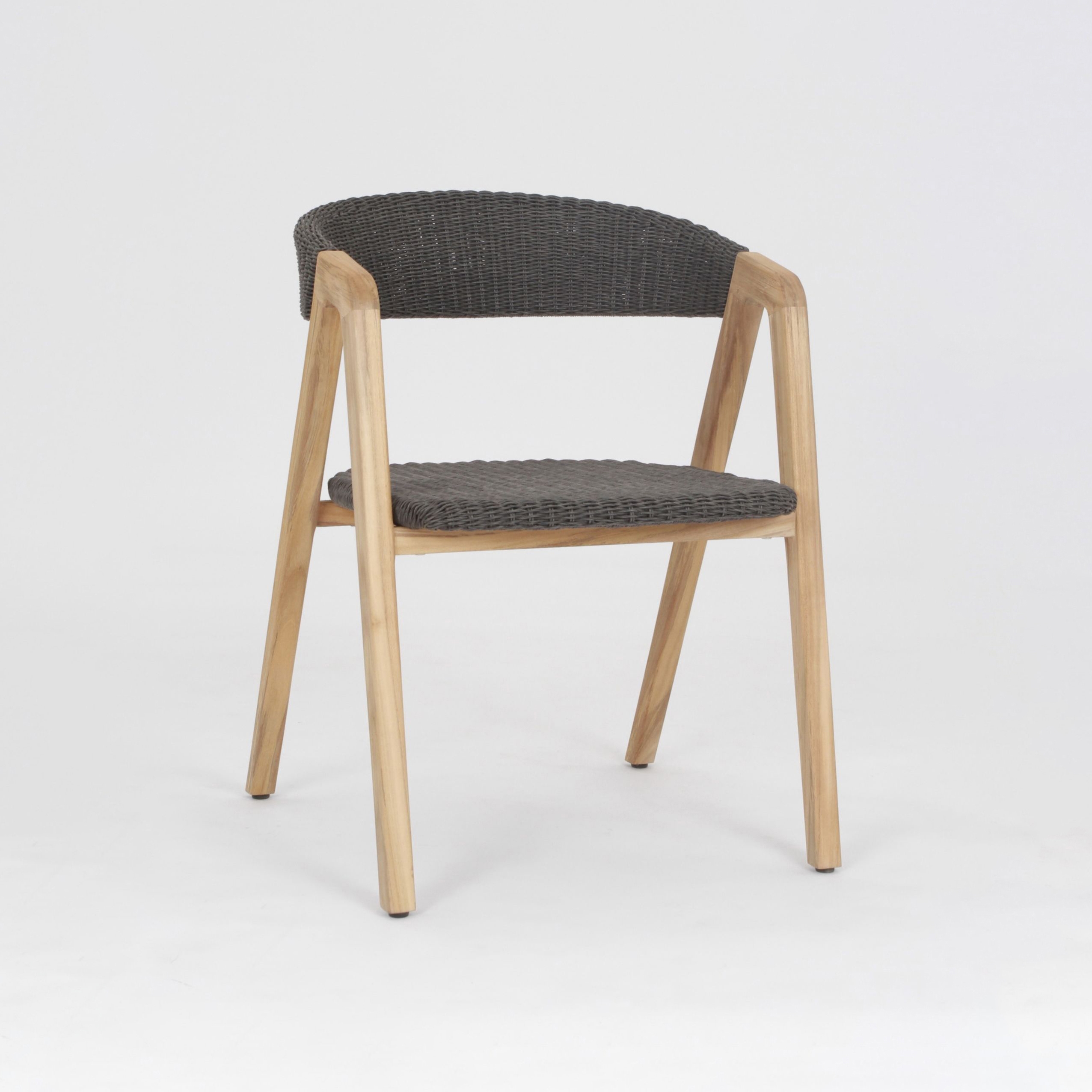 Clip Wood Dining Armchair, Charcoal