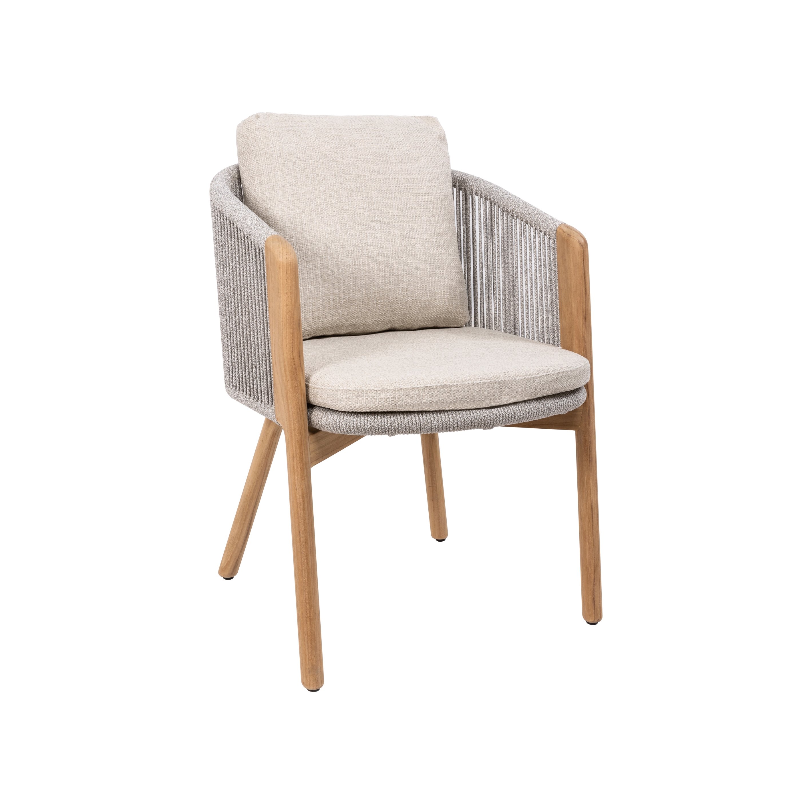 Helen Dining Armchair, Teak - Sand Rope