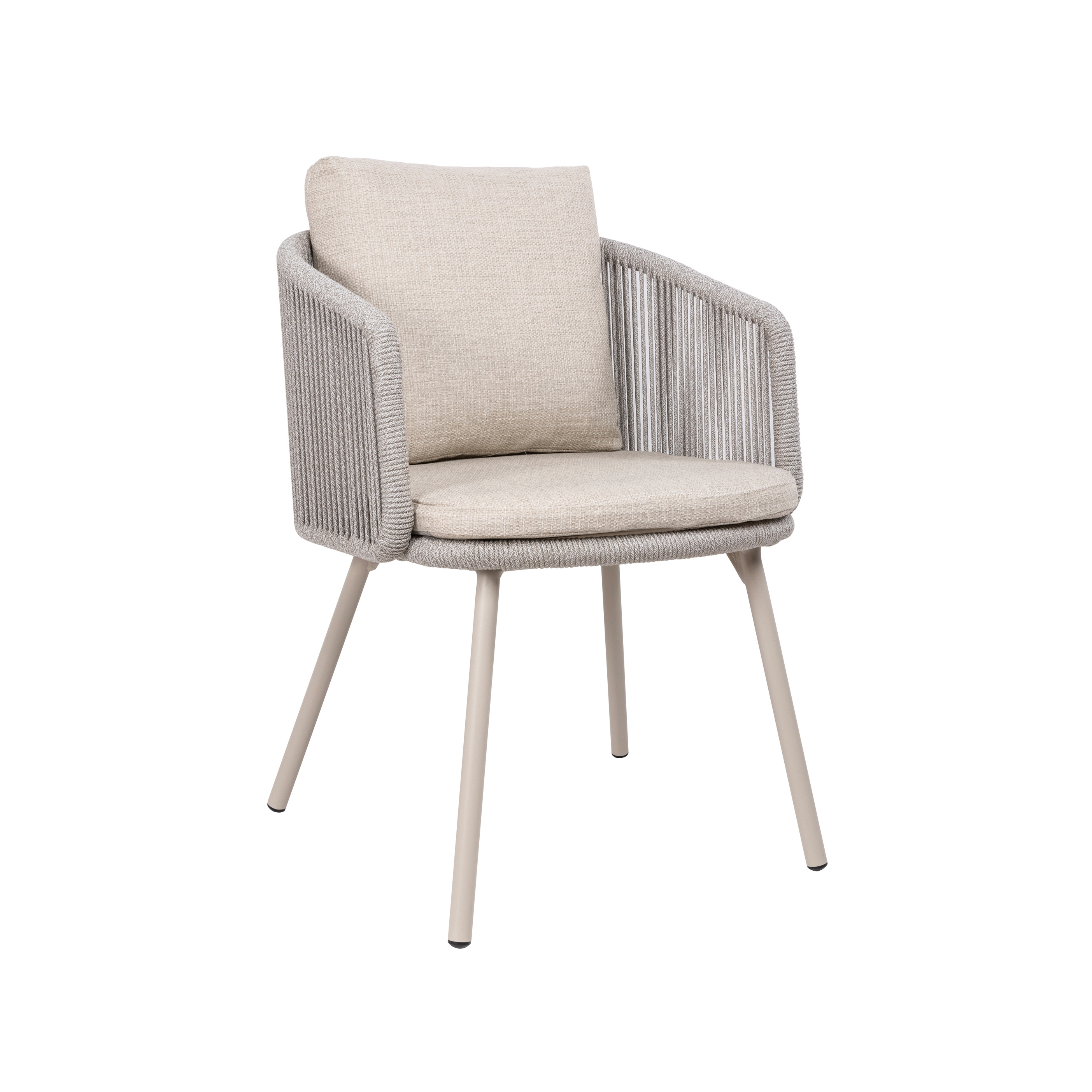 Porto Dining Armchair, Mocha - Sand Rope