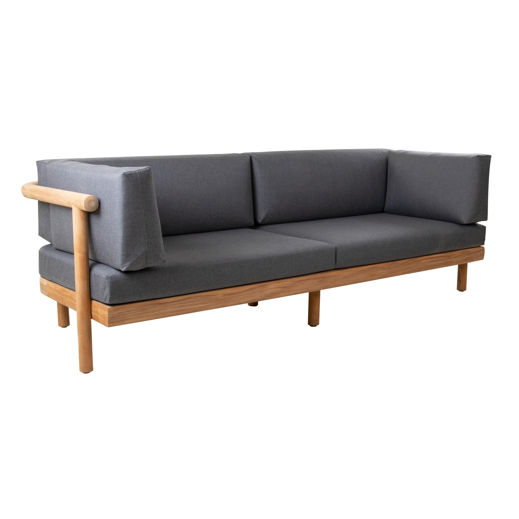 Display product Vera Teak 3-Seater Sofa - Natural Teak - Grey Cushions from manufacturer Design Pergola