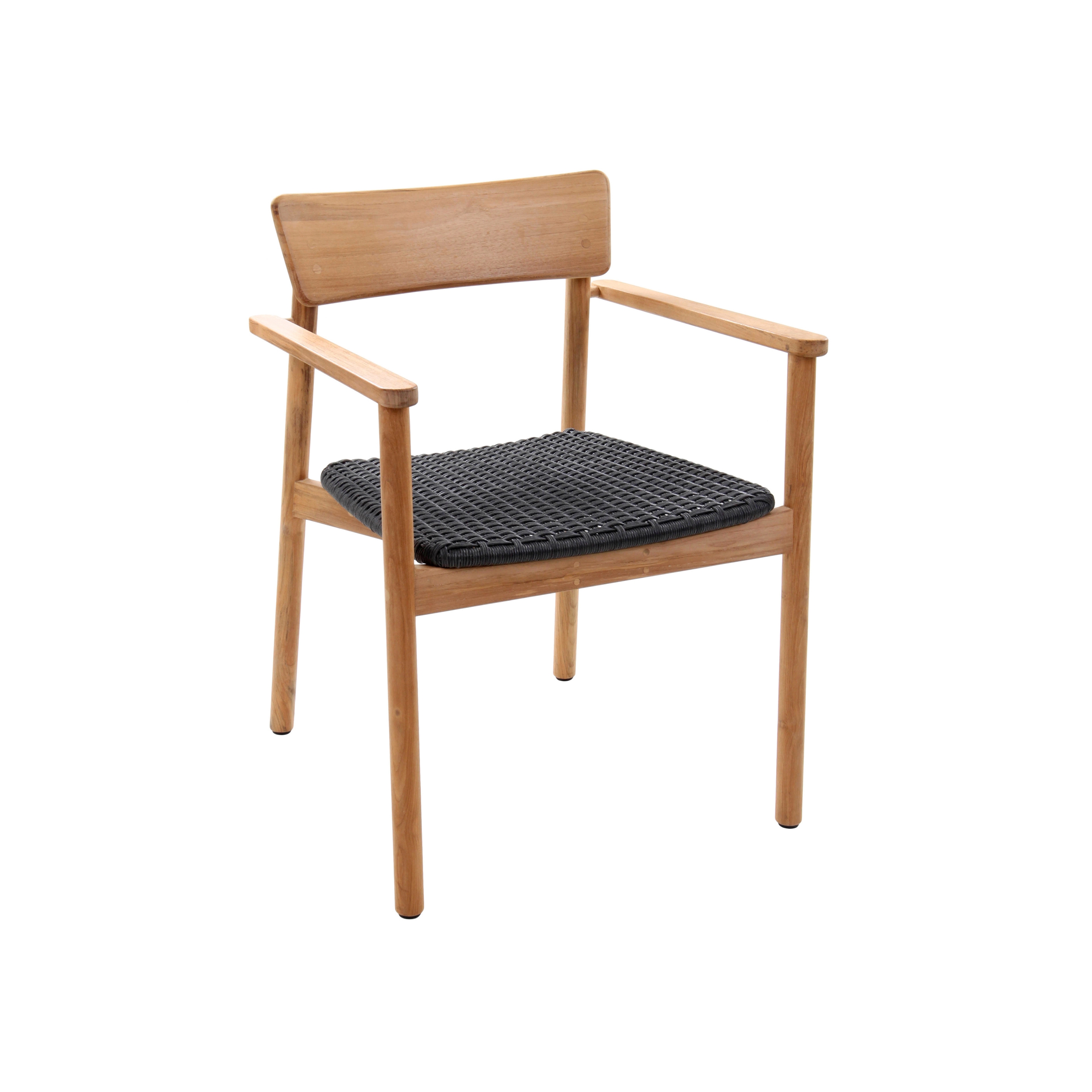 Display product Vera Teak Armchair, HDPE Wicker - Charcoal Loom from manufacturer Design Pergola