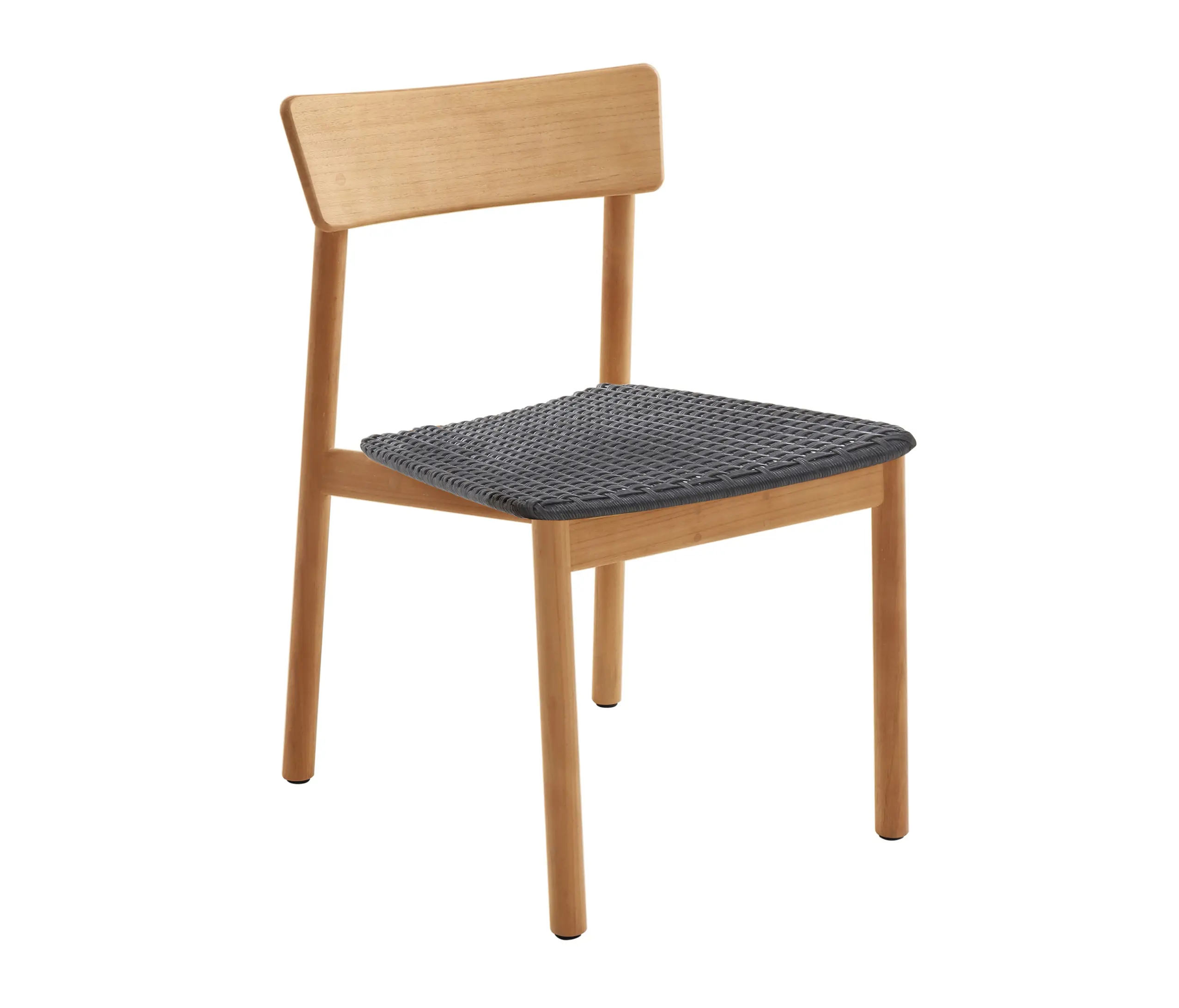 Design Pergola - Vera Teak Chair, HDPE Wicker - Charcoal Loom