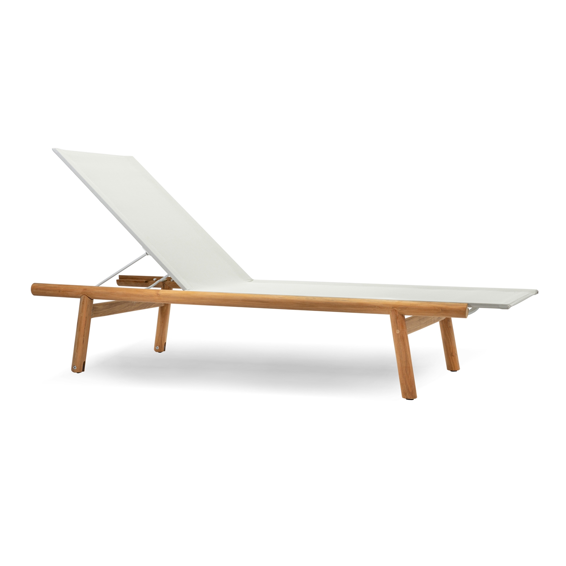 Vera Teak Lounger - White