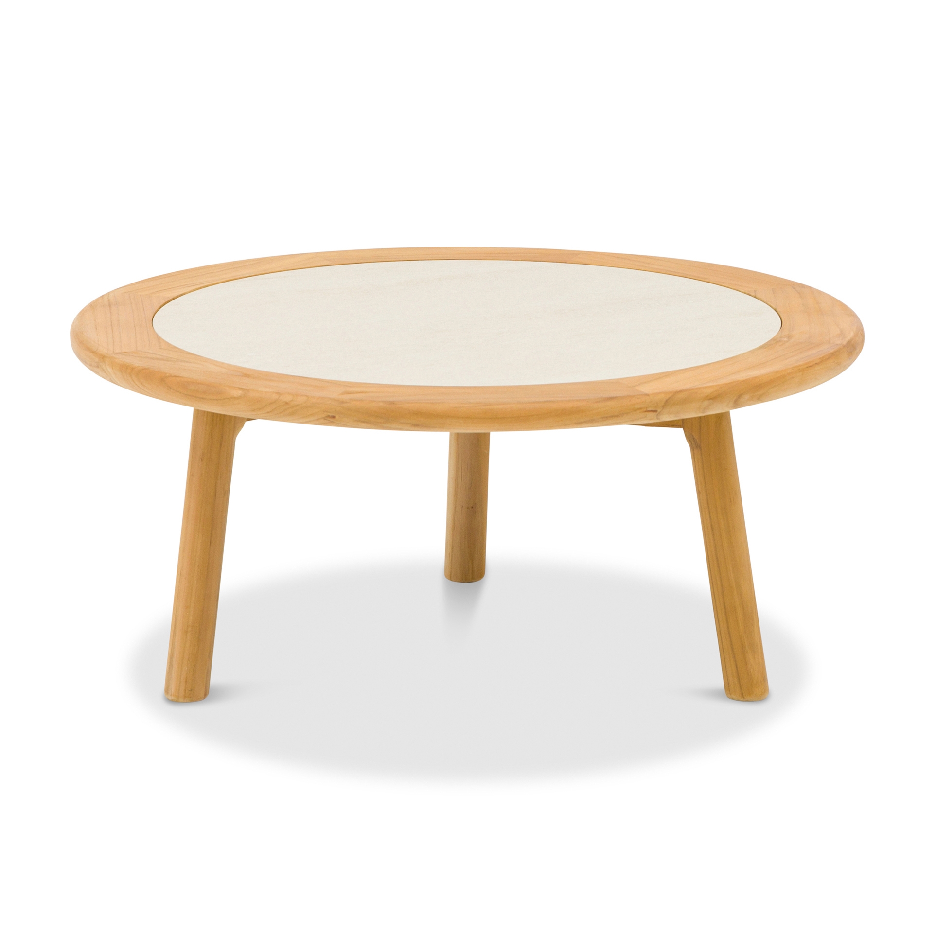 Helen ALU Coffee Table D80xH34cm, Teak Leg