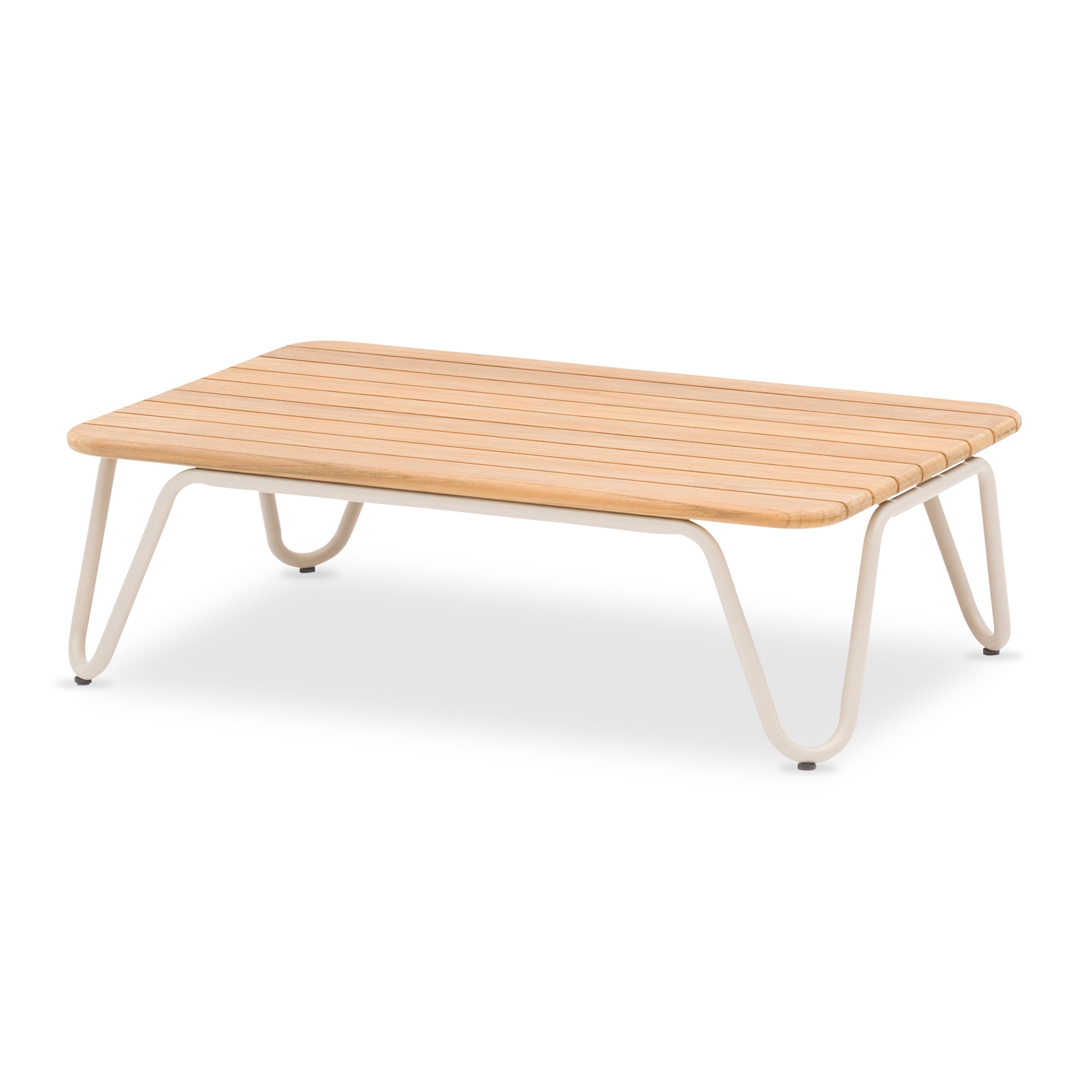 Nina Rectangular Coffee Table 75x49xH23cm, Teak Top