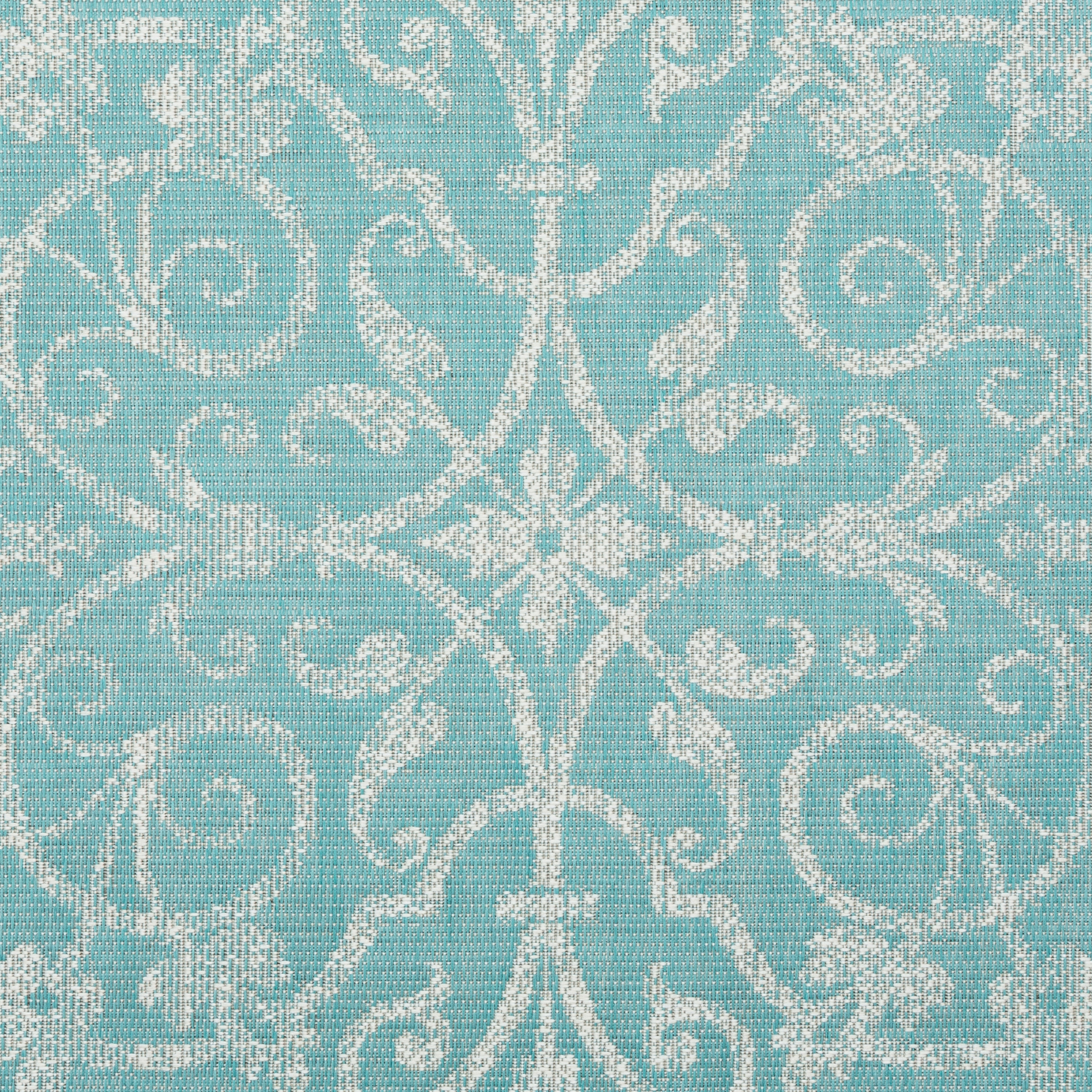 Summer Quai Outdoor Carpet Turquoise Round