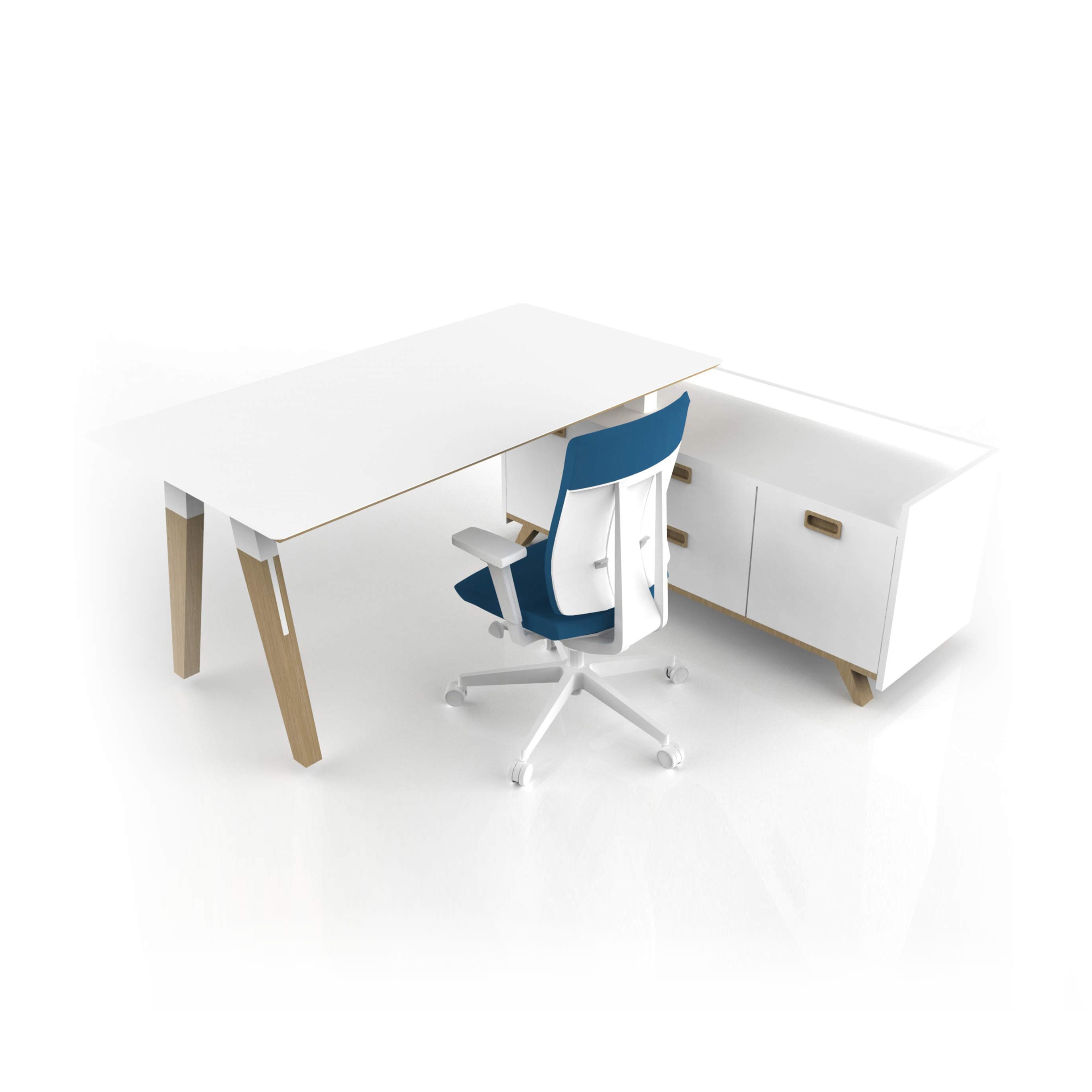 Display product Aranea Exclusive Office Desk with sideboard from manufacturer Menexes