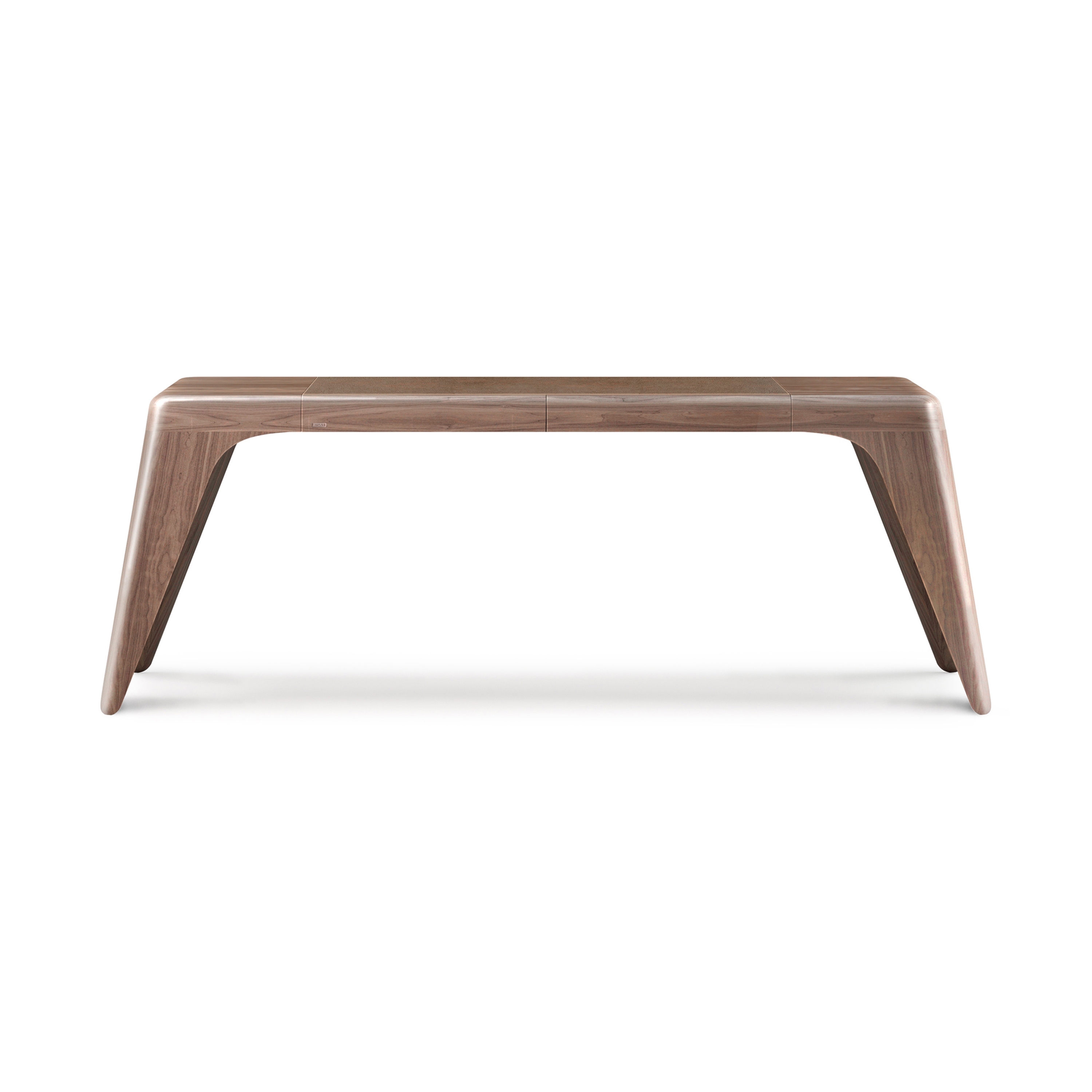 Display product BOOMERANG | Rectangular solid wood writing desk with drawer from manufacturer Mozea
