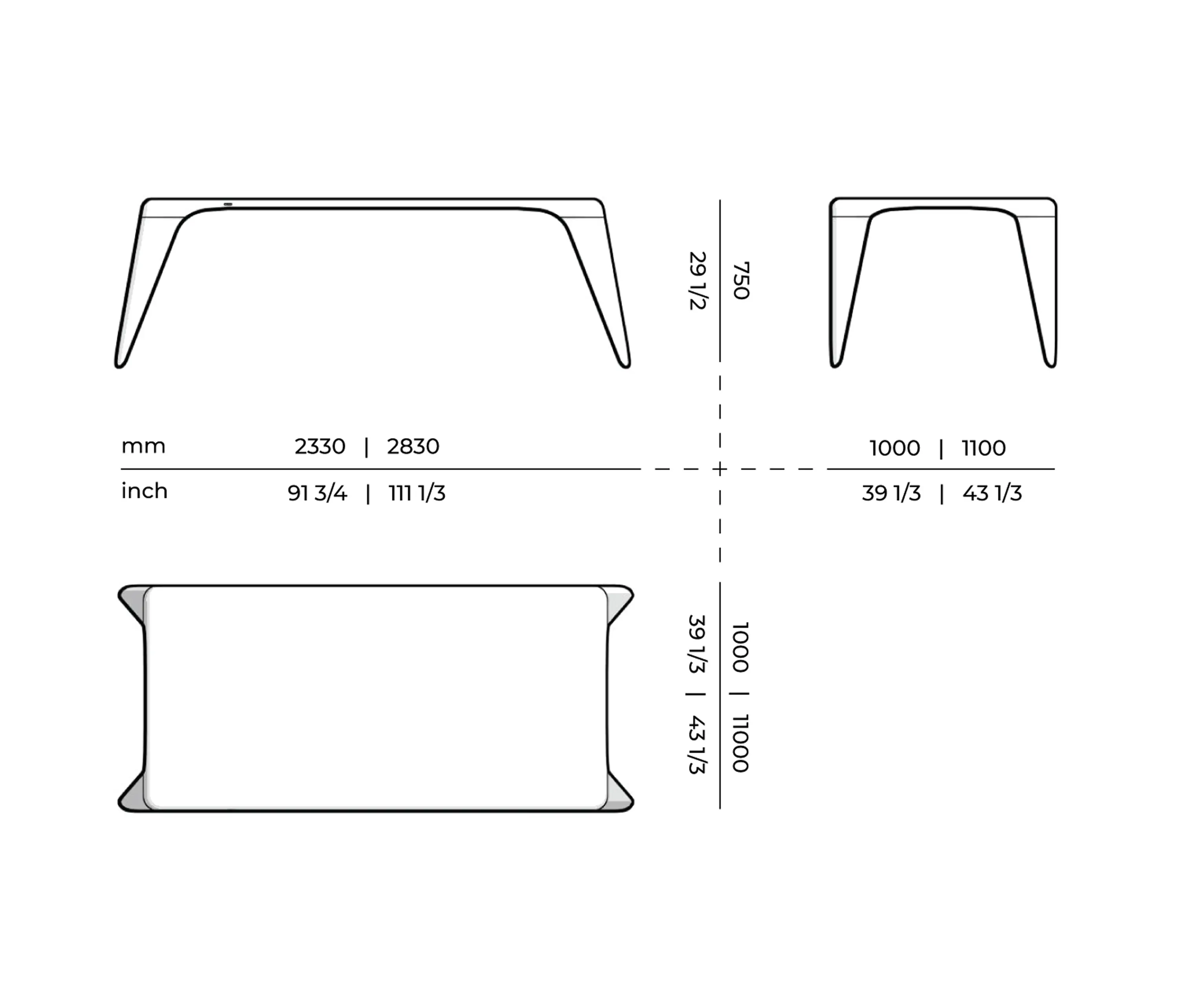 Mozea - BOOMERANG | Rectangular wooden dining table