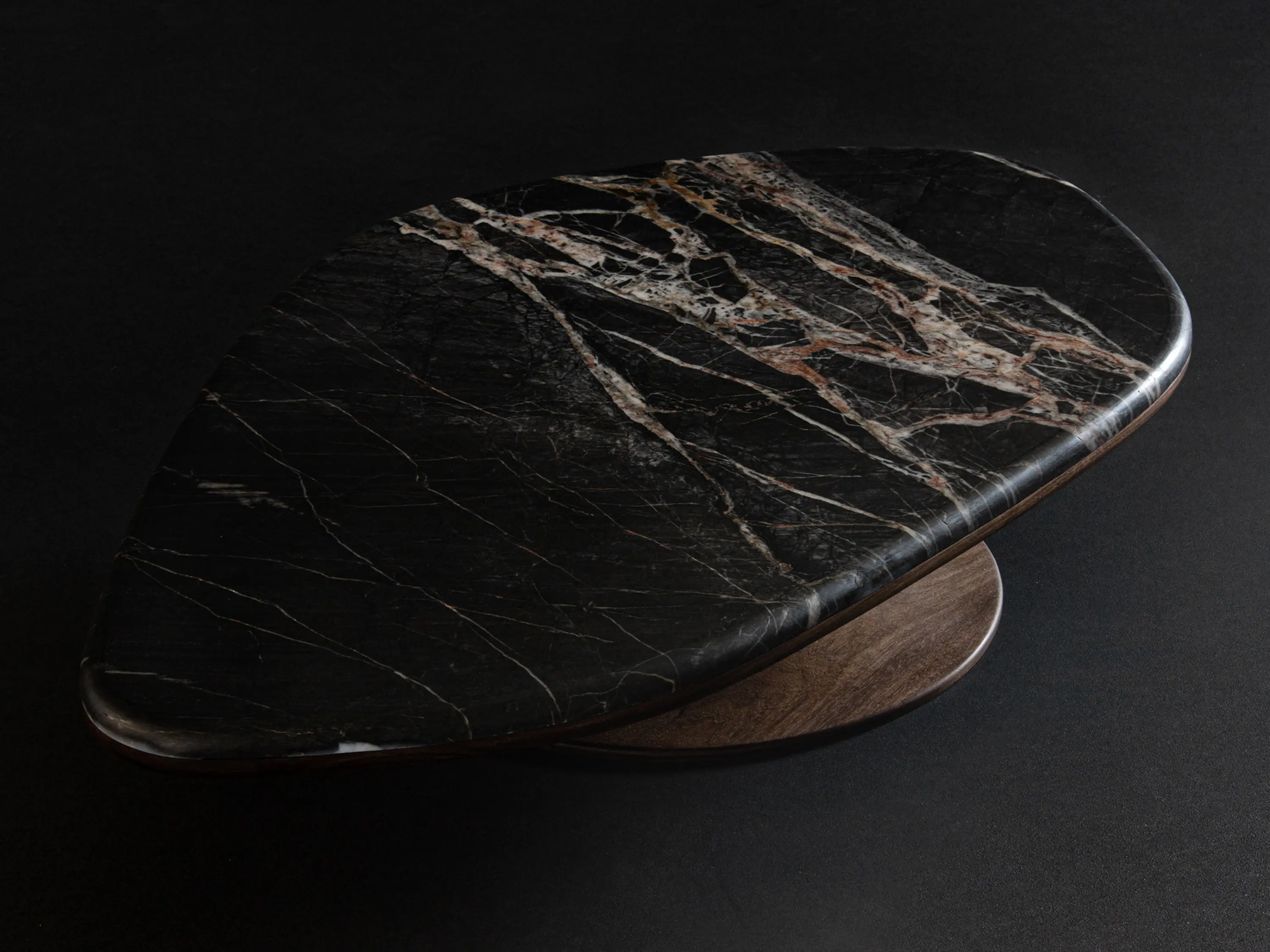 Mozea - FLOW | Wooden coffee table with marble top