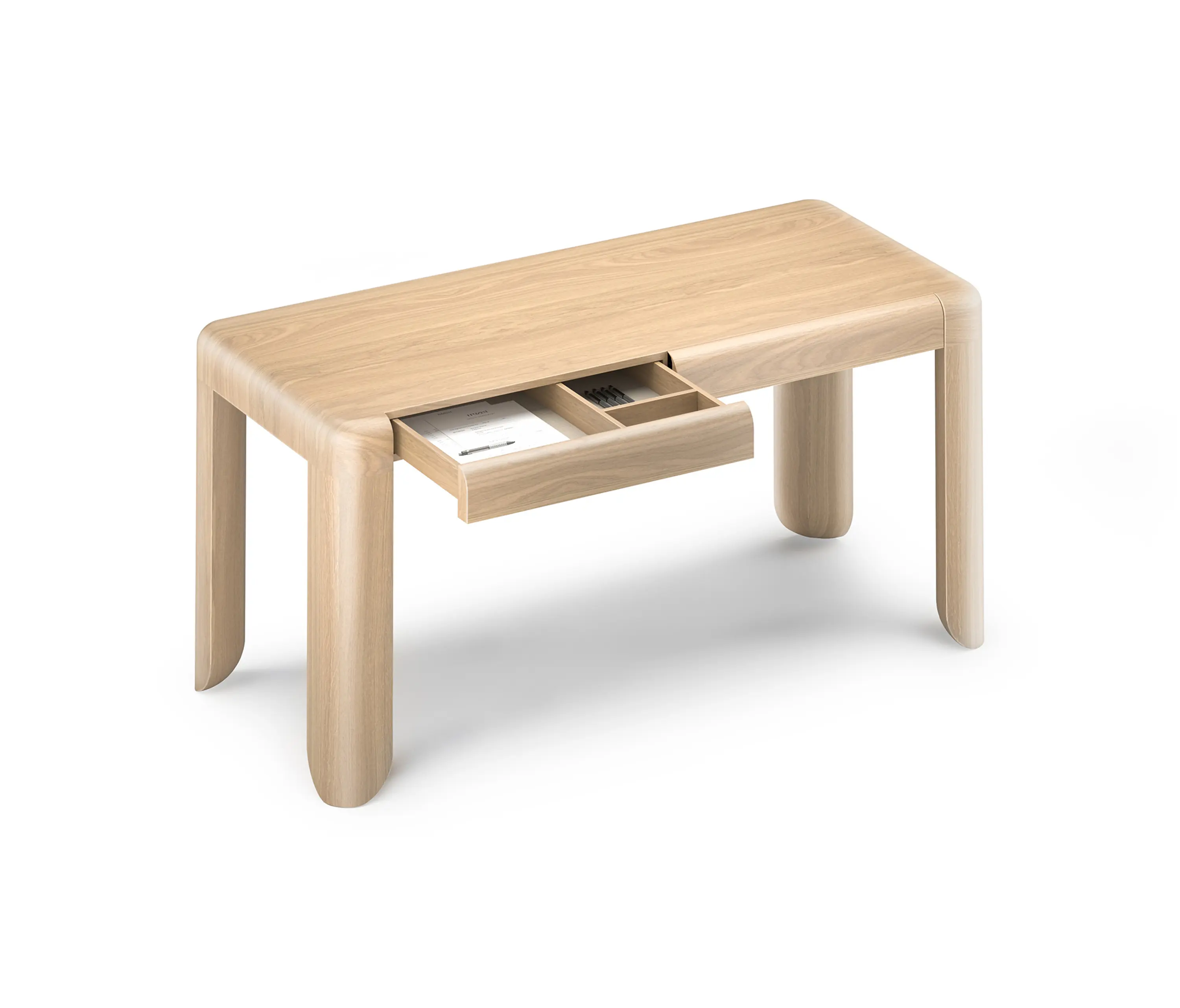 Mozea - QUARTAM | Rectangular wooden writing desk with drawers