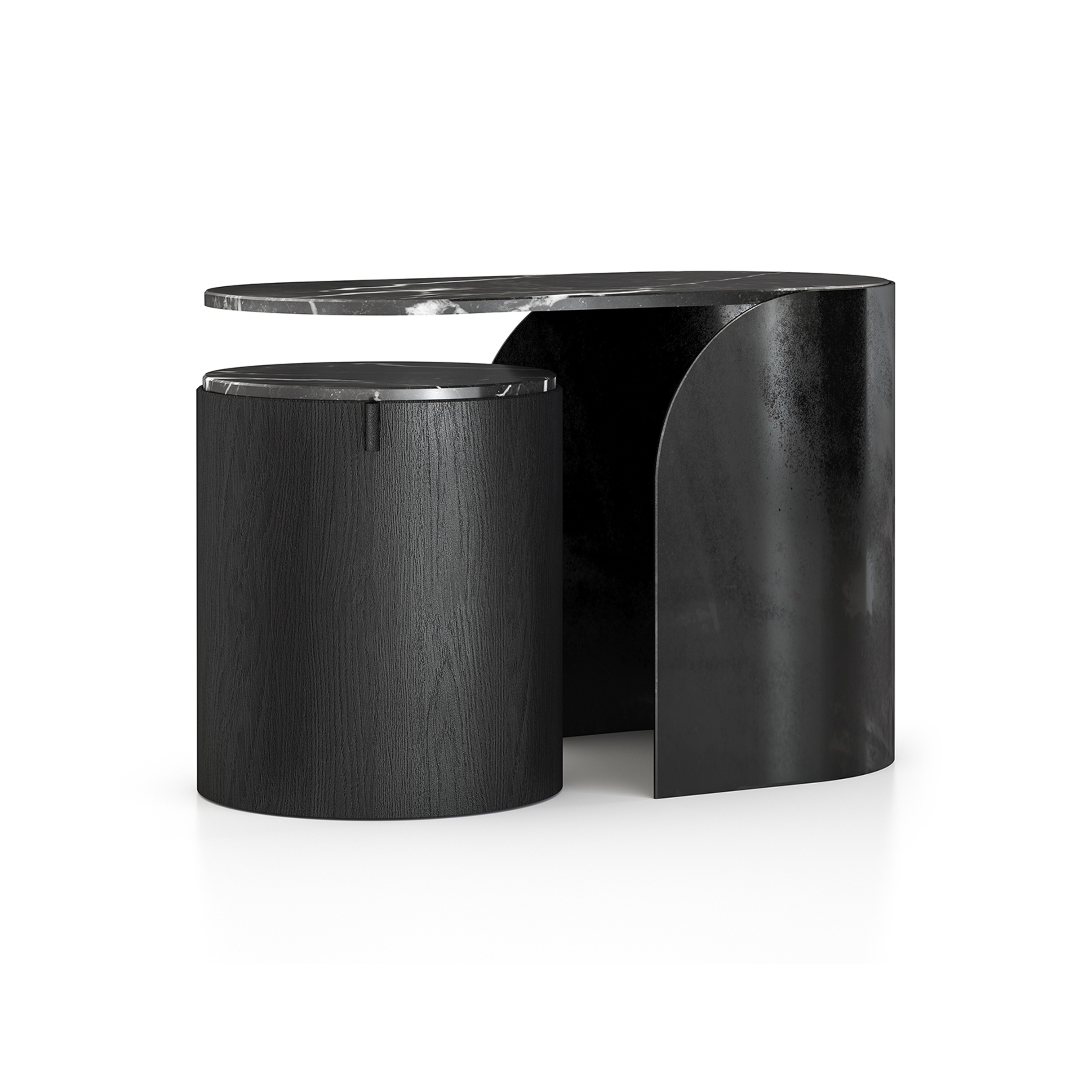 Mostra il prodotto STADIO | Steel coffee table with marble top del produttore Mozea