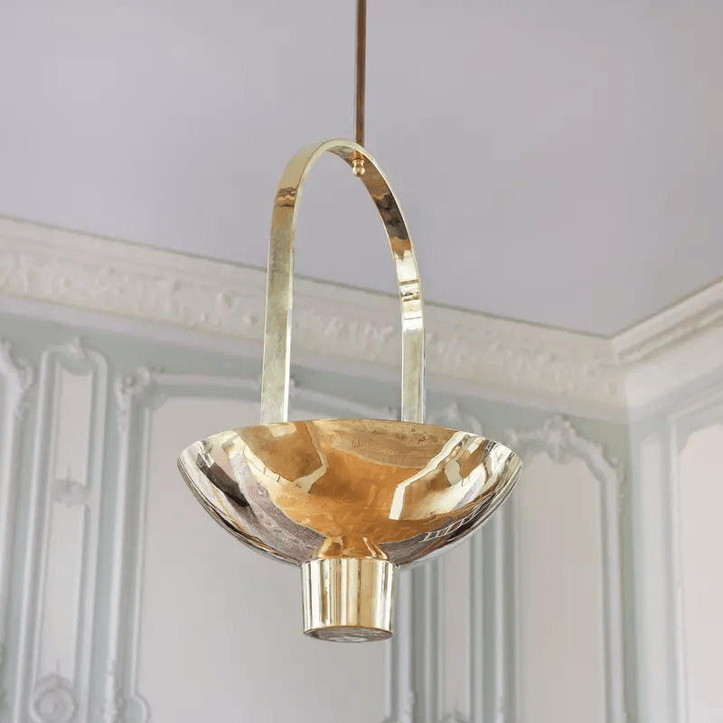 Display product Hanging brass bowl lamp from manufacturer LVL - USA