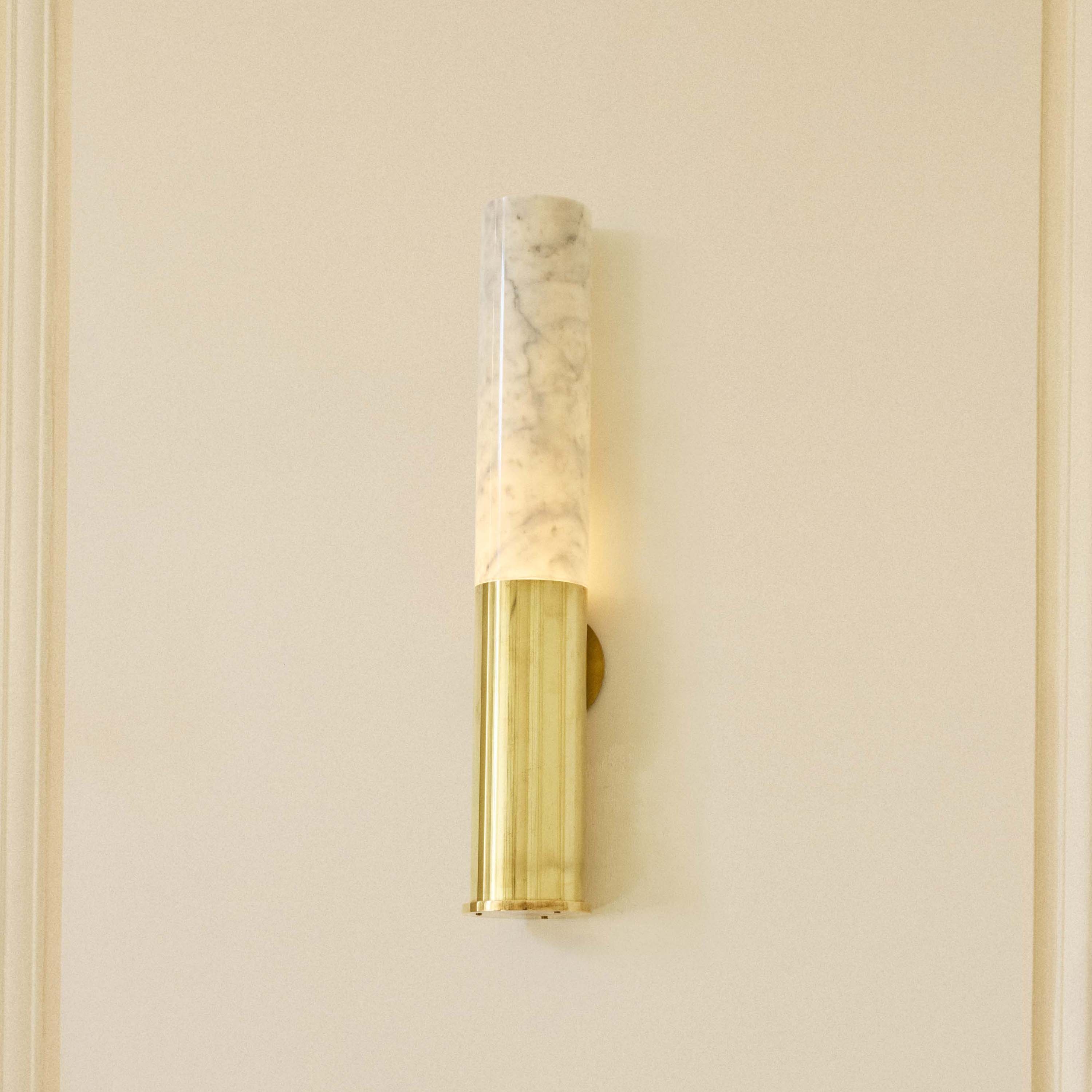 Display product Brass and Marble wall sconce from manufacturer LVL - USA