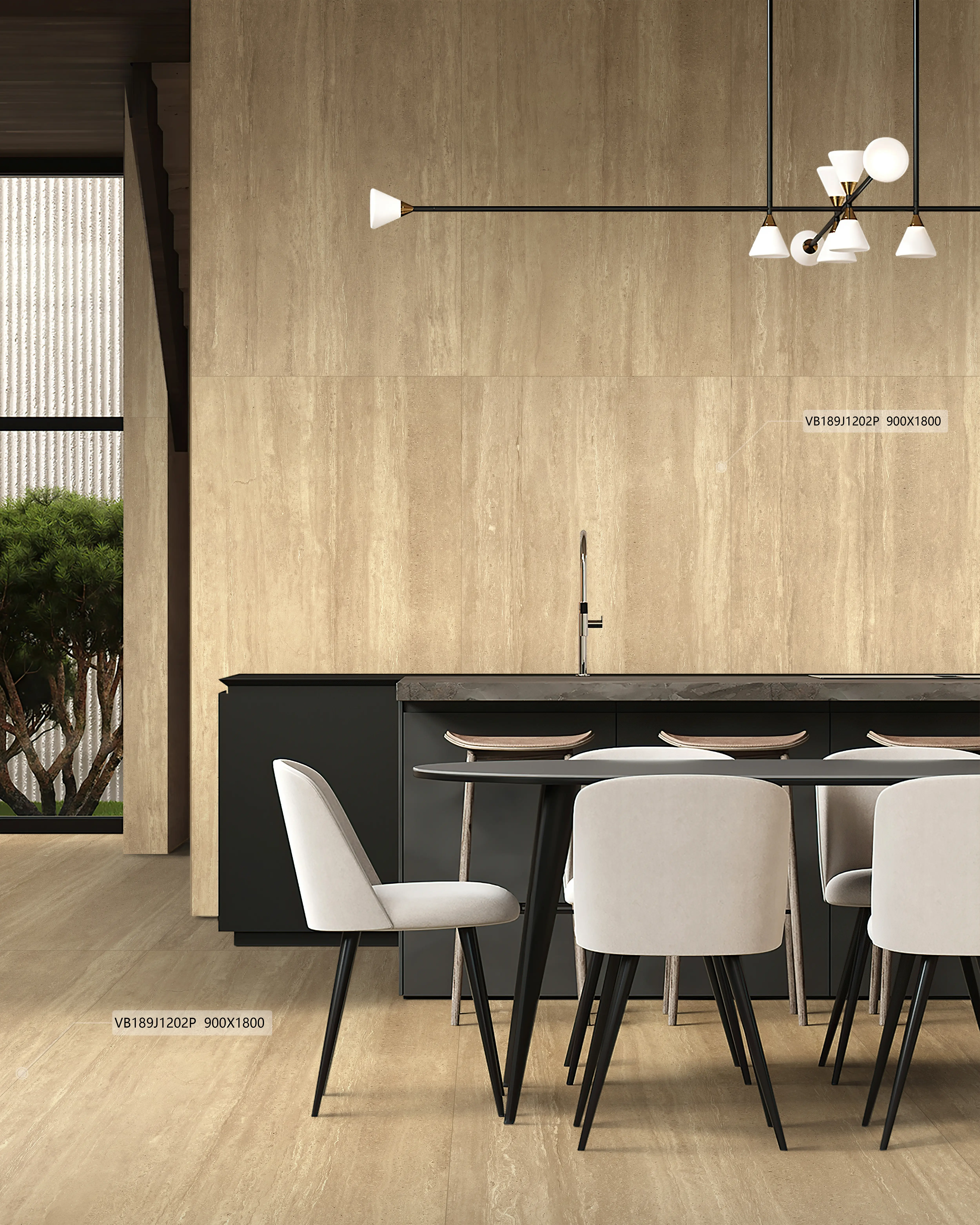 Kaolin Surfaces  - Vein Cut Noce Travertine