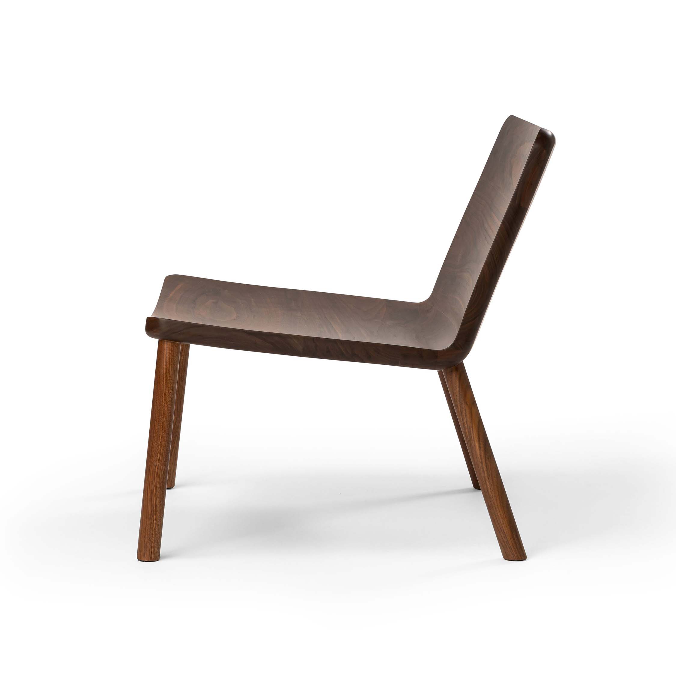 Display product ALLAY chair - Minimalist Modern Lounge Chair in Natural Walnut from manufacturer MOR Design