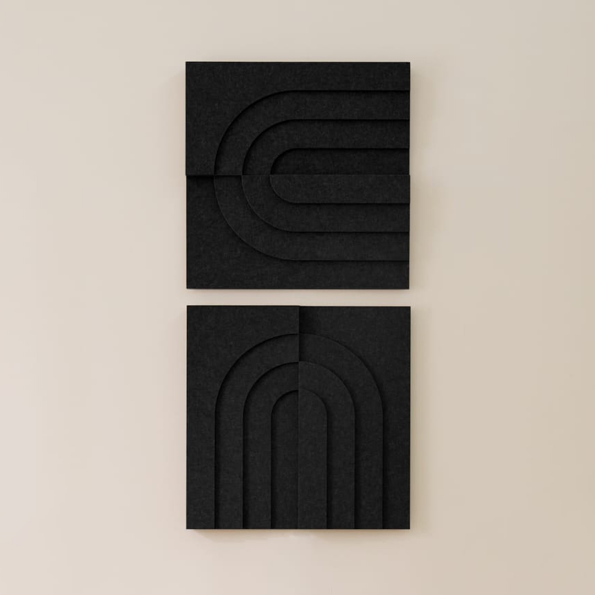 Arch Tile - Night Black | Set of 2