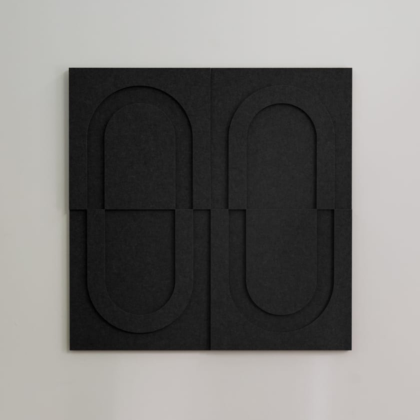 Geometric Tile - Night Black | Set of 4