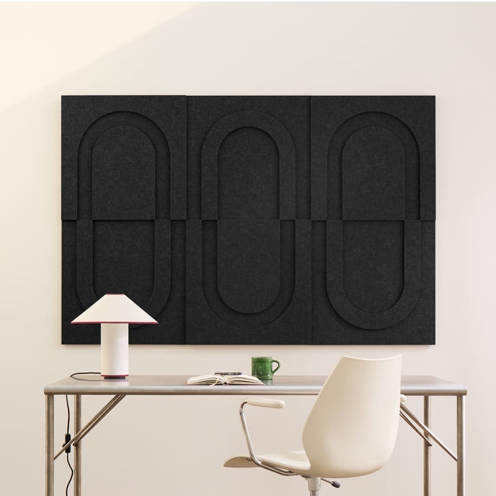 Geometric Tile - Night Black | Set of 6