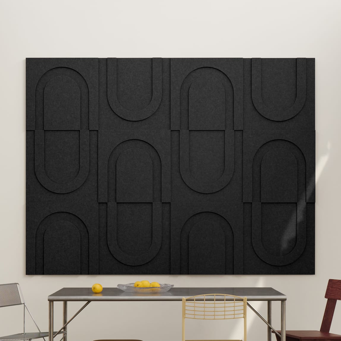 Geometric Tile - Night Black | Set of 12