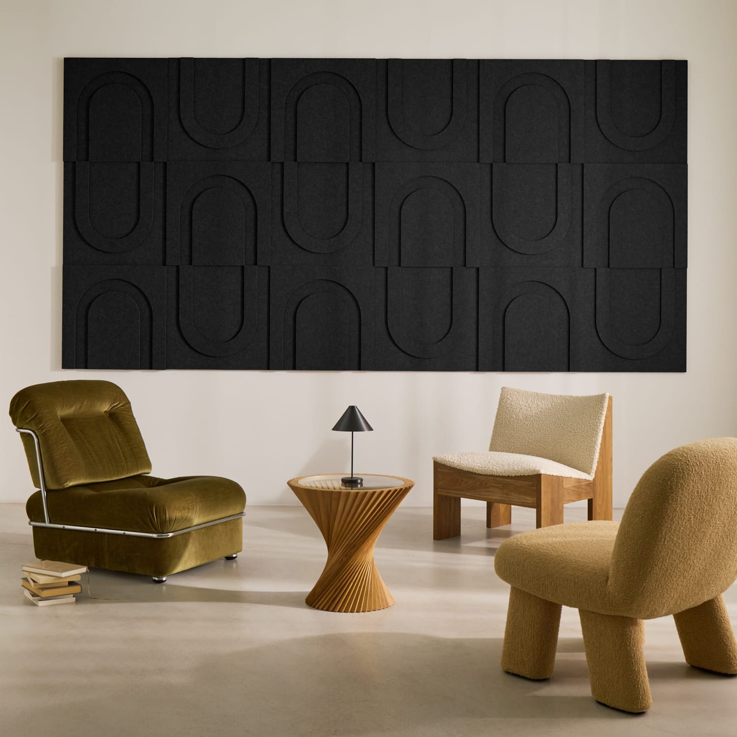 Geometric Tile - Night Black | Set of 18