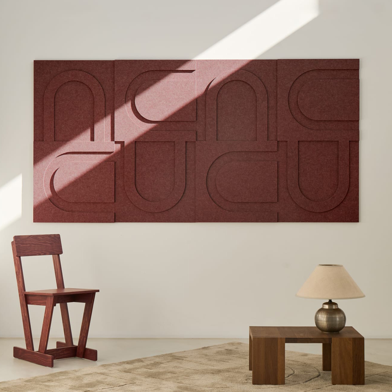 Geometric Tile - Reddish Brown | Set of 8