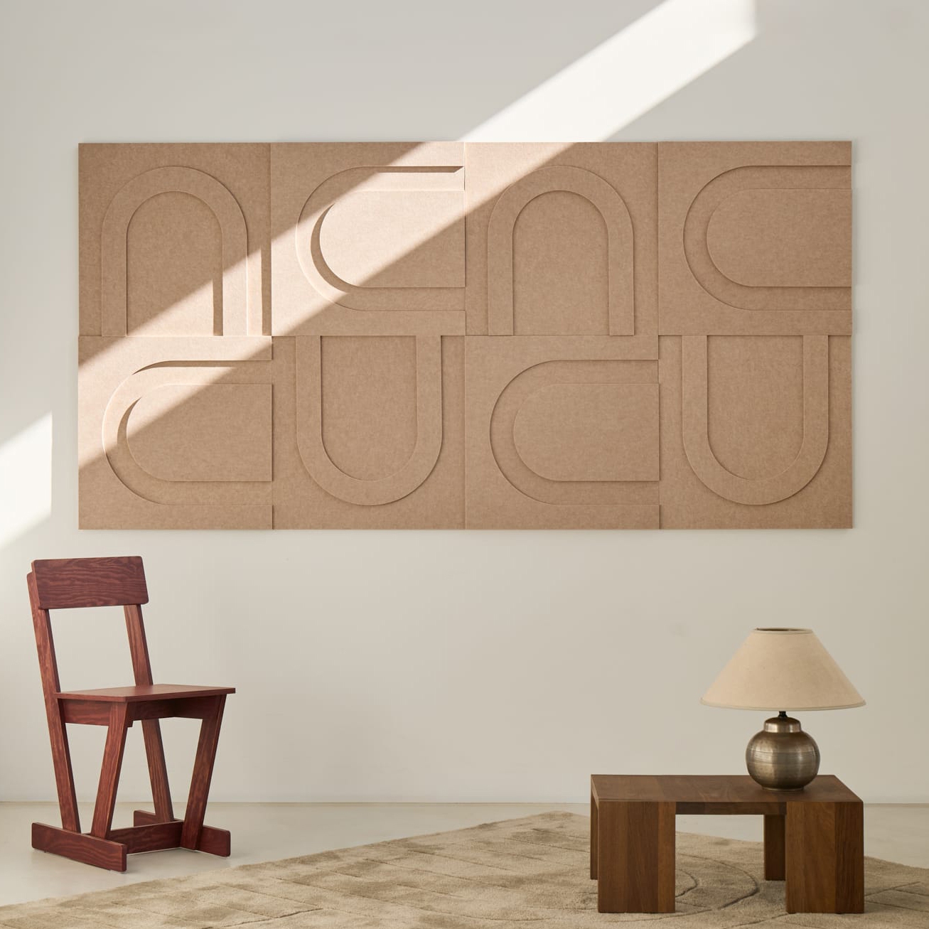 Display product Geometric Tile - Sand Beige | Set of 8 from manufacturer Arturel HQ