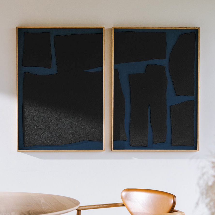 Stone - Blue/Black | Set of 2