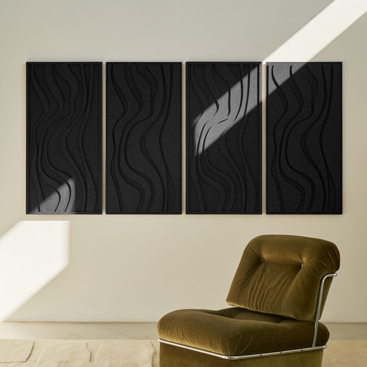 Wave Long - Night Black | Set of 4