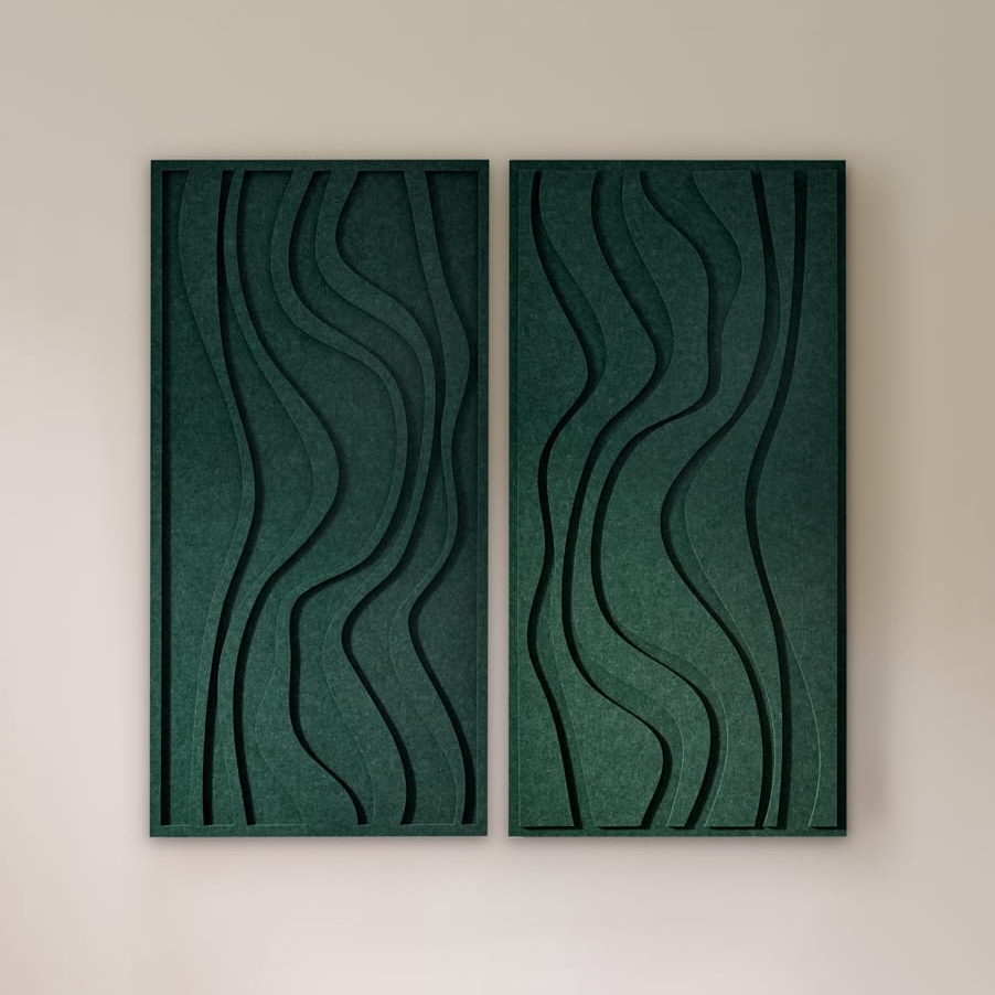 Wave Long - Petroleum Green | Set of 2