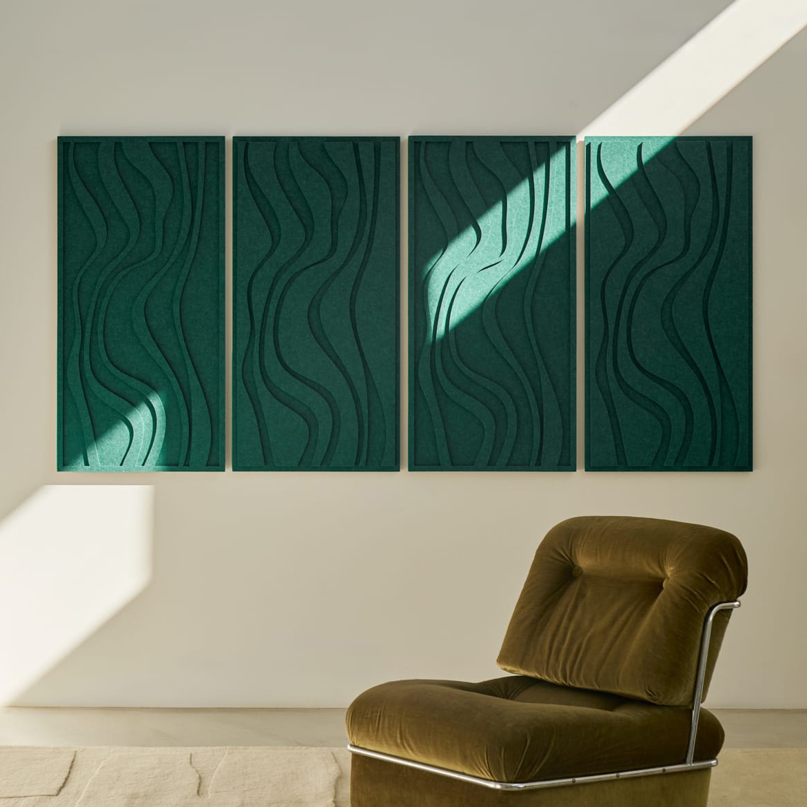 Wave Long - Petroleum Green | Set of 4
