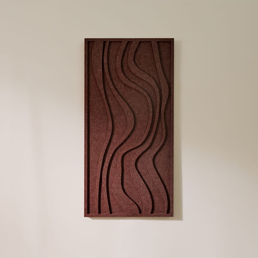 Wave Long - Reddish Brown | Single with border