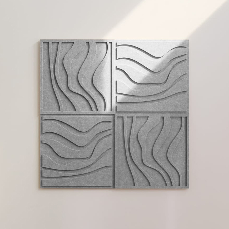 Wave Tile - Cloudy Grey | Set of 4