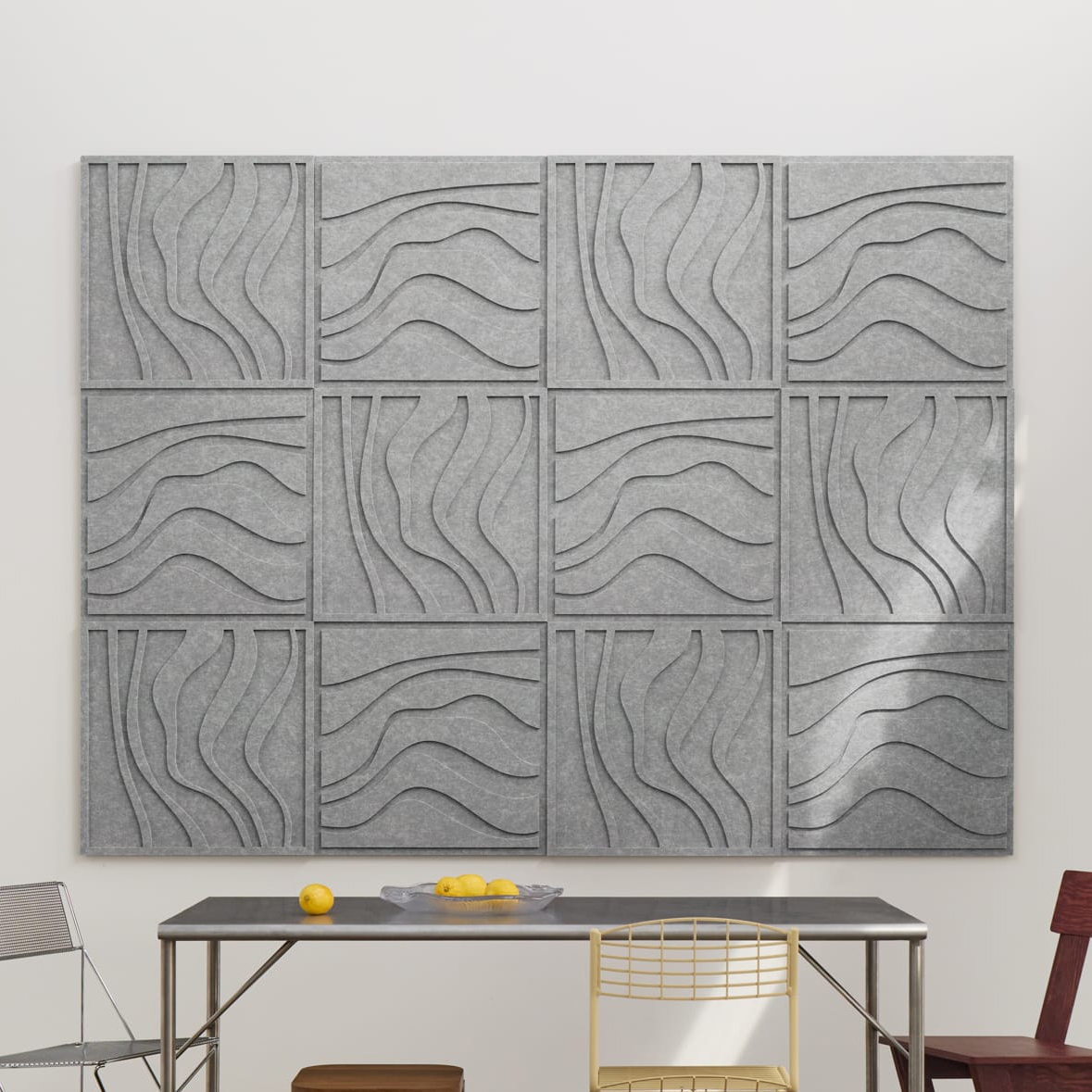 Wave Tile - Cloudy Grey | Set of 12