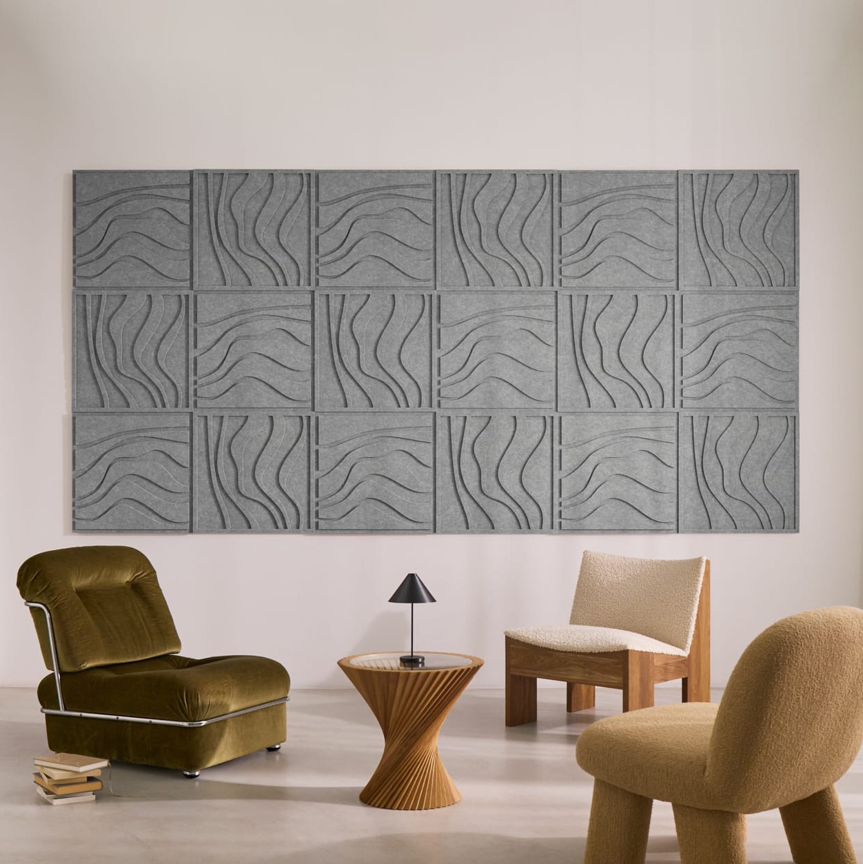 Wave Tile - Cloudy Grey | Set of 18