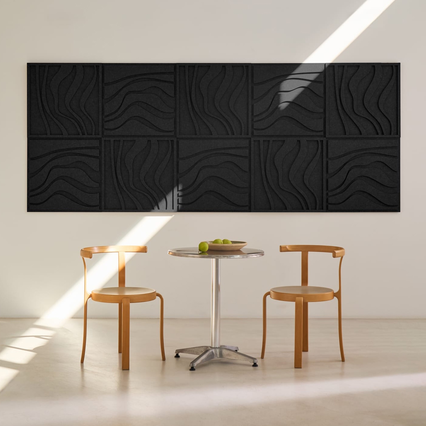 Wave Tile - Night Black | Set of 10