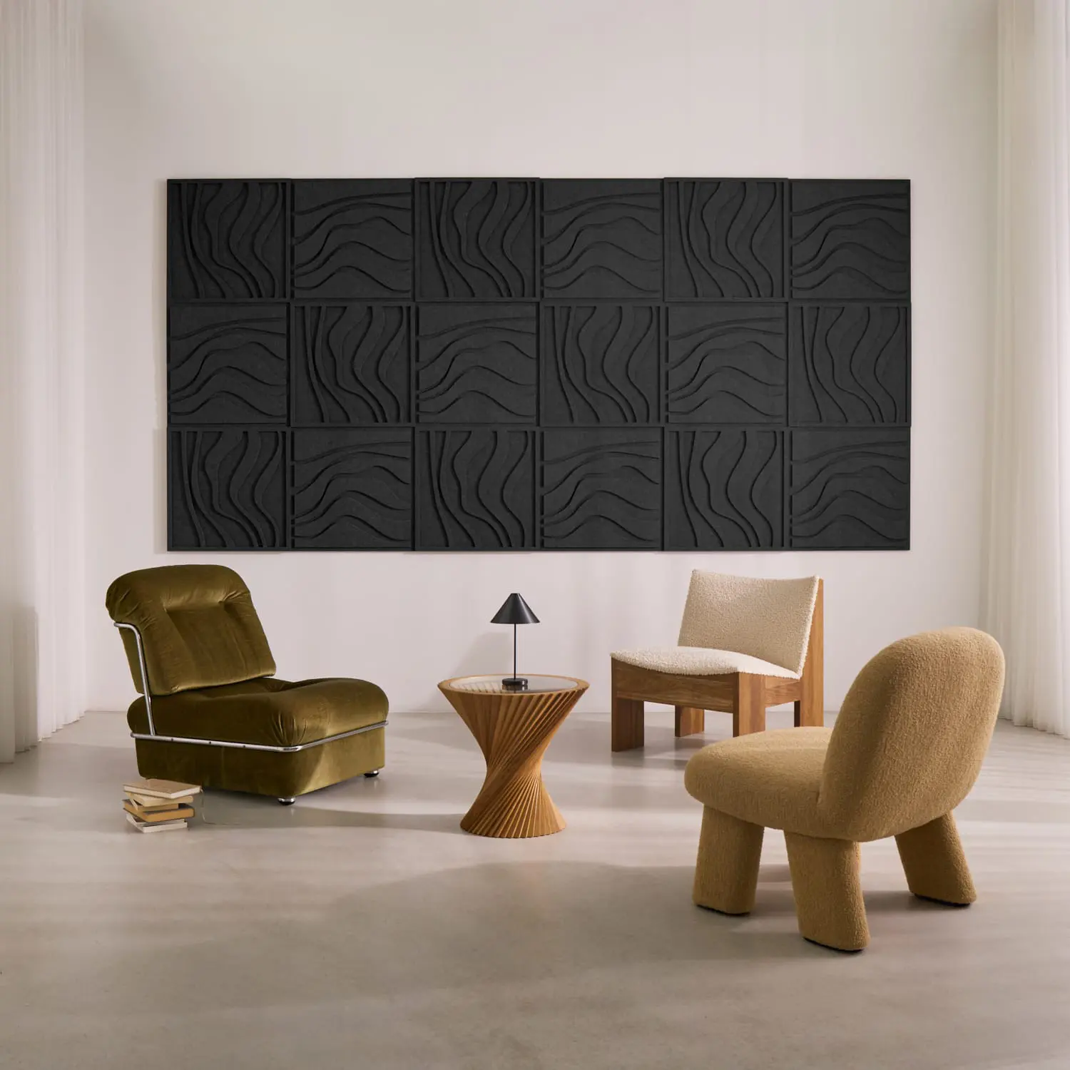 Arturel HQ - Wave Tile - Night Black | Set of 18