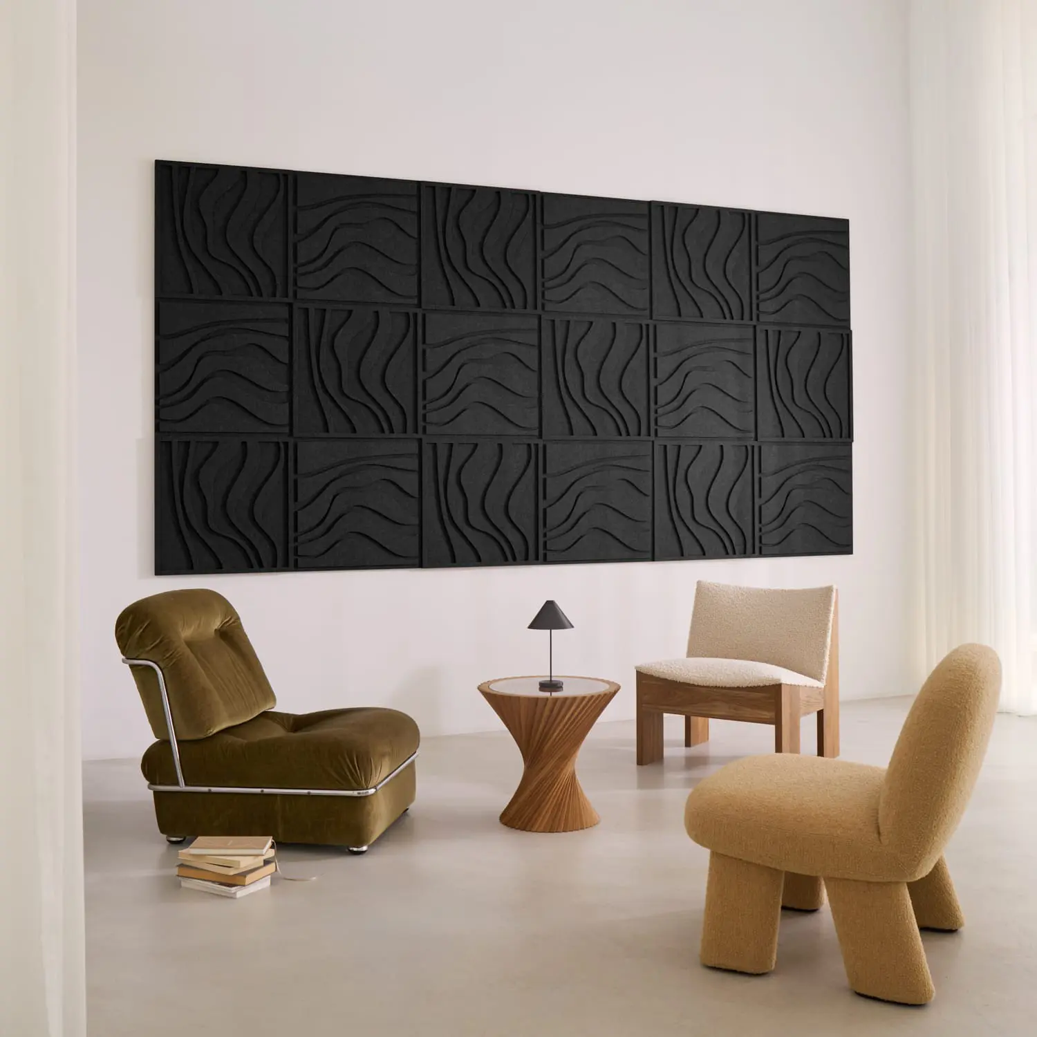 Arturel HQ - Wave Tile - Night Black | Set of 18