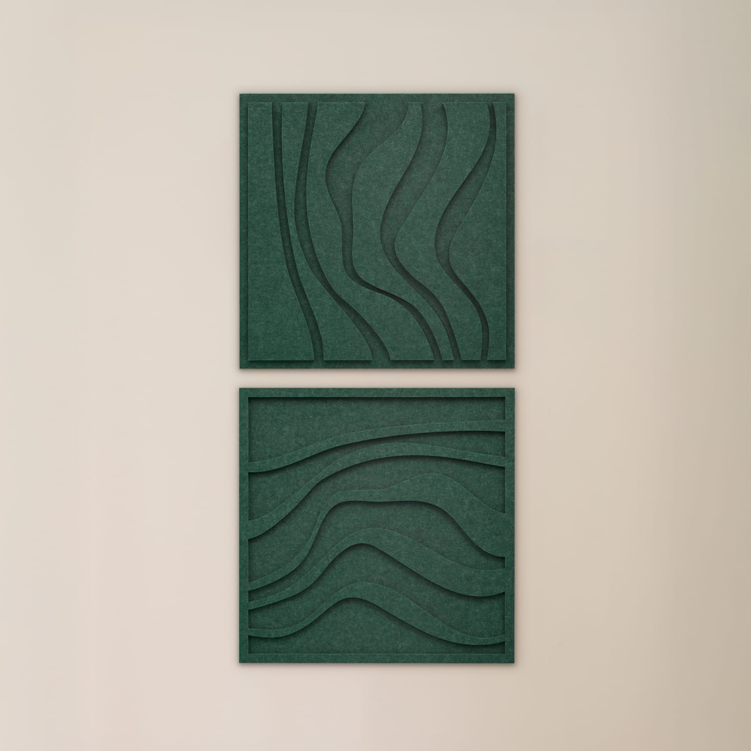 Wave Tile - Petroleum Green | Set of 2
